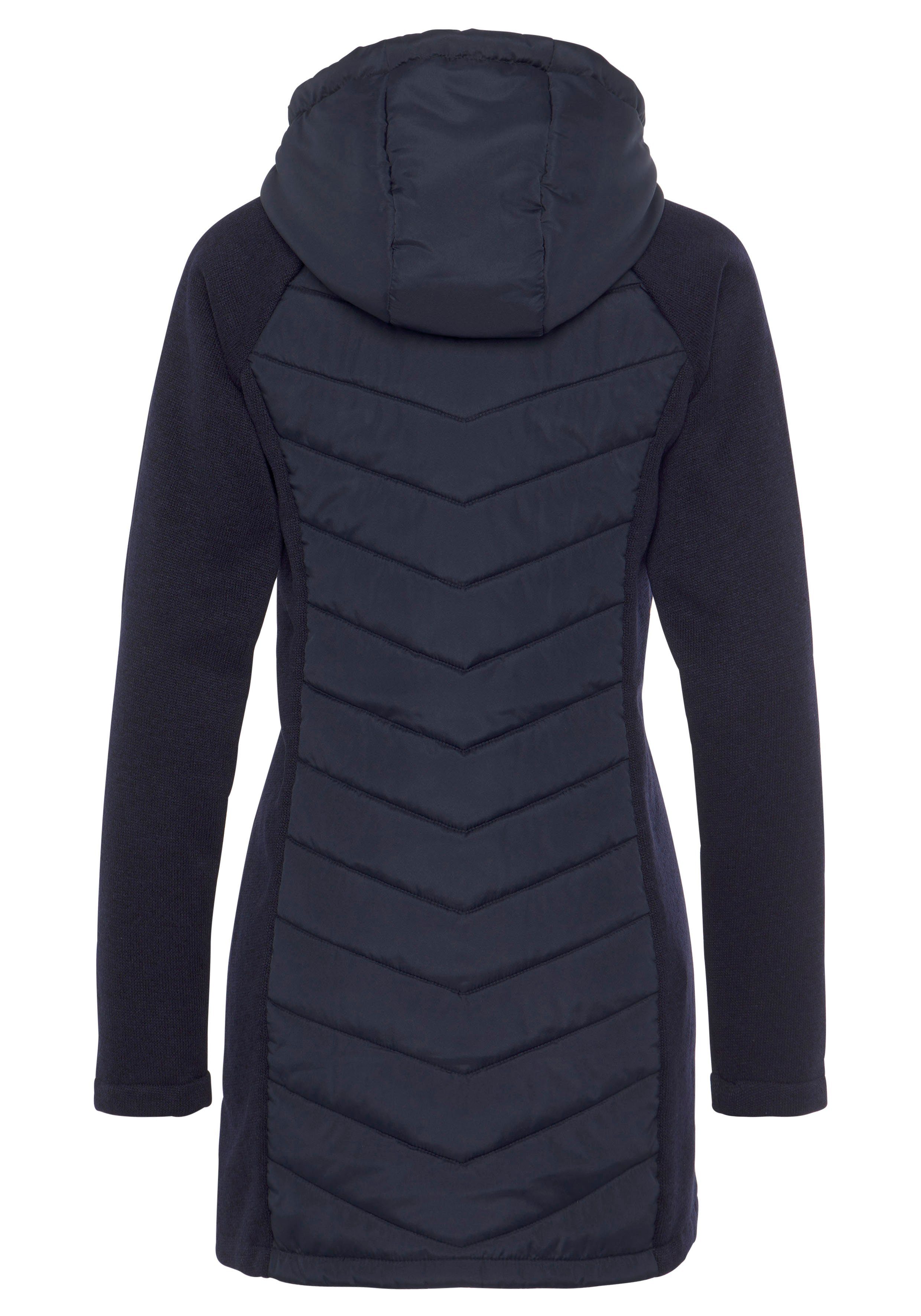 Vivance Steppjacke mit Strickfleece-Ärmeln navy