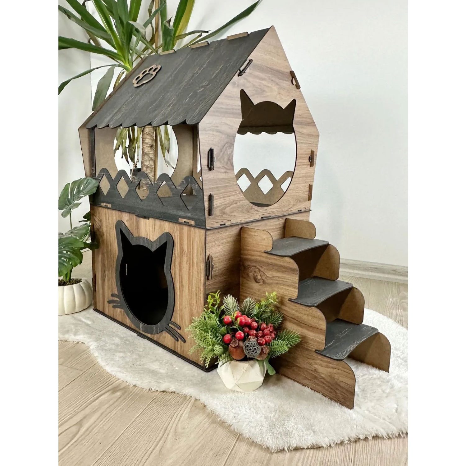 Jungengel Katzenliege XL Katzenhaus Katzenhäuschen Katzenhütte Katzenhöhle günstig online kaufen