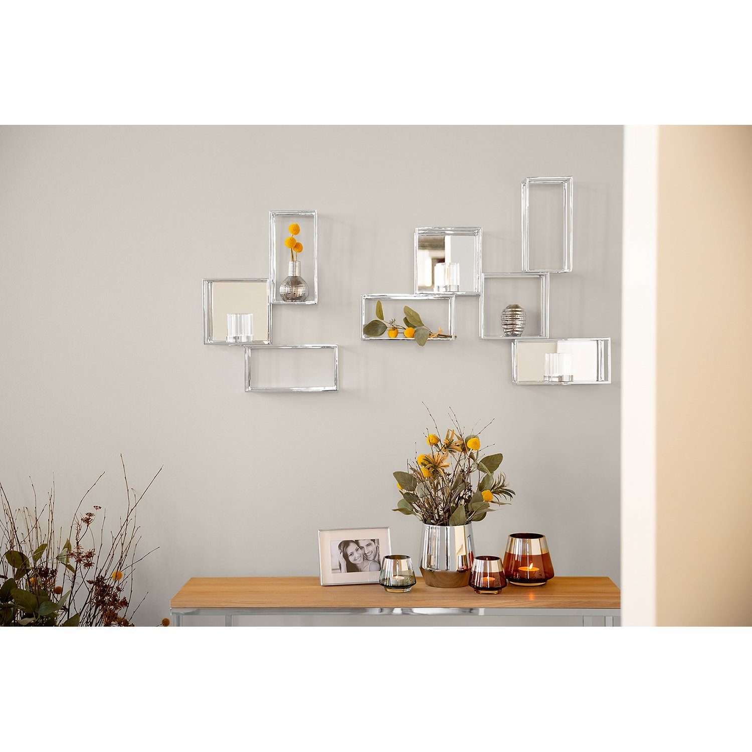 Fink Wandkerzenhalter TRAVITA Wanddekoration-Wandleuchter - H.54cm - silber günstig online kaufen