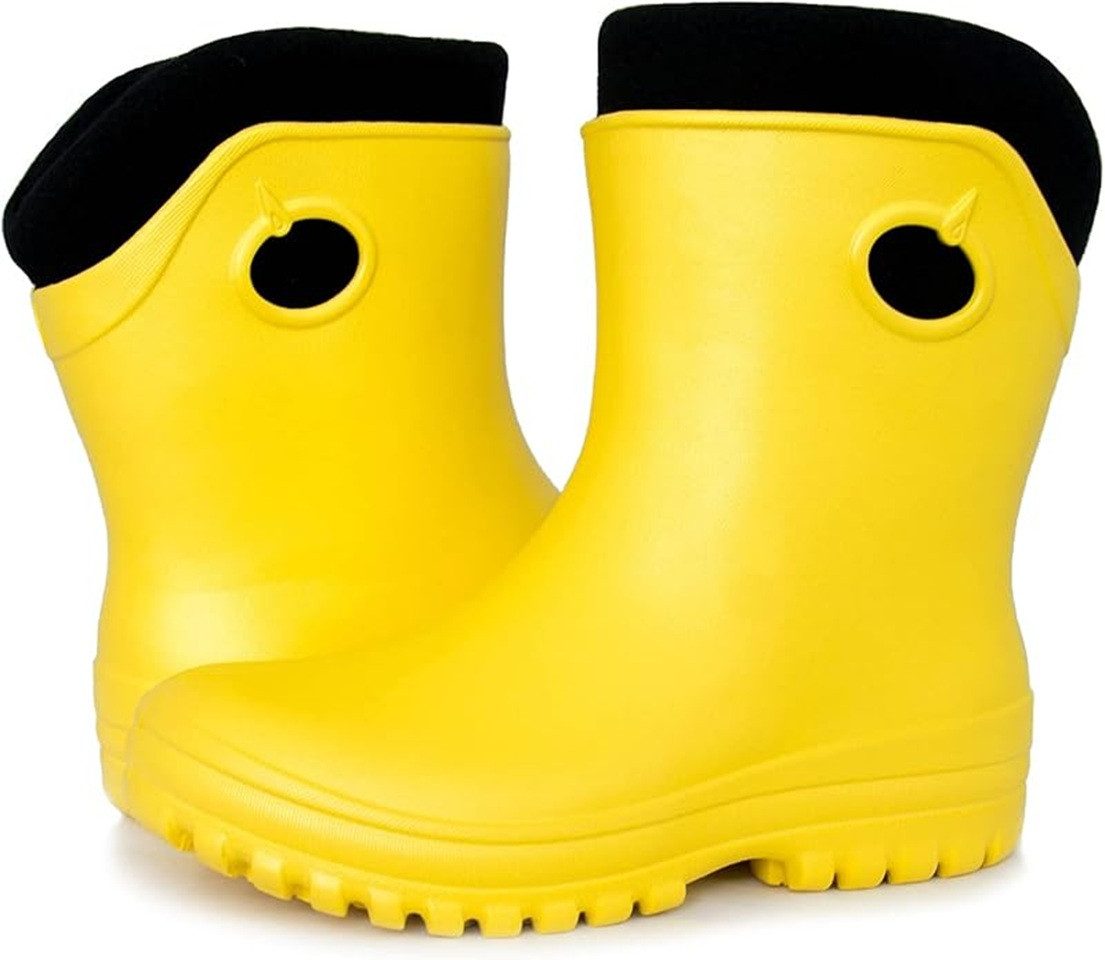 Fortmen Federleichte EVA Gefütterte halbhohe Gummistiefel Damen Thermo 36-41 Gummistiefel wasserdicht