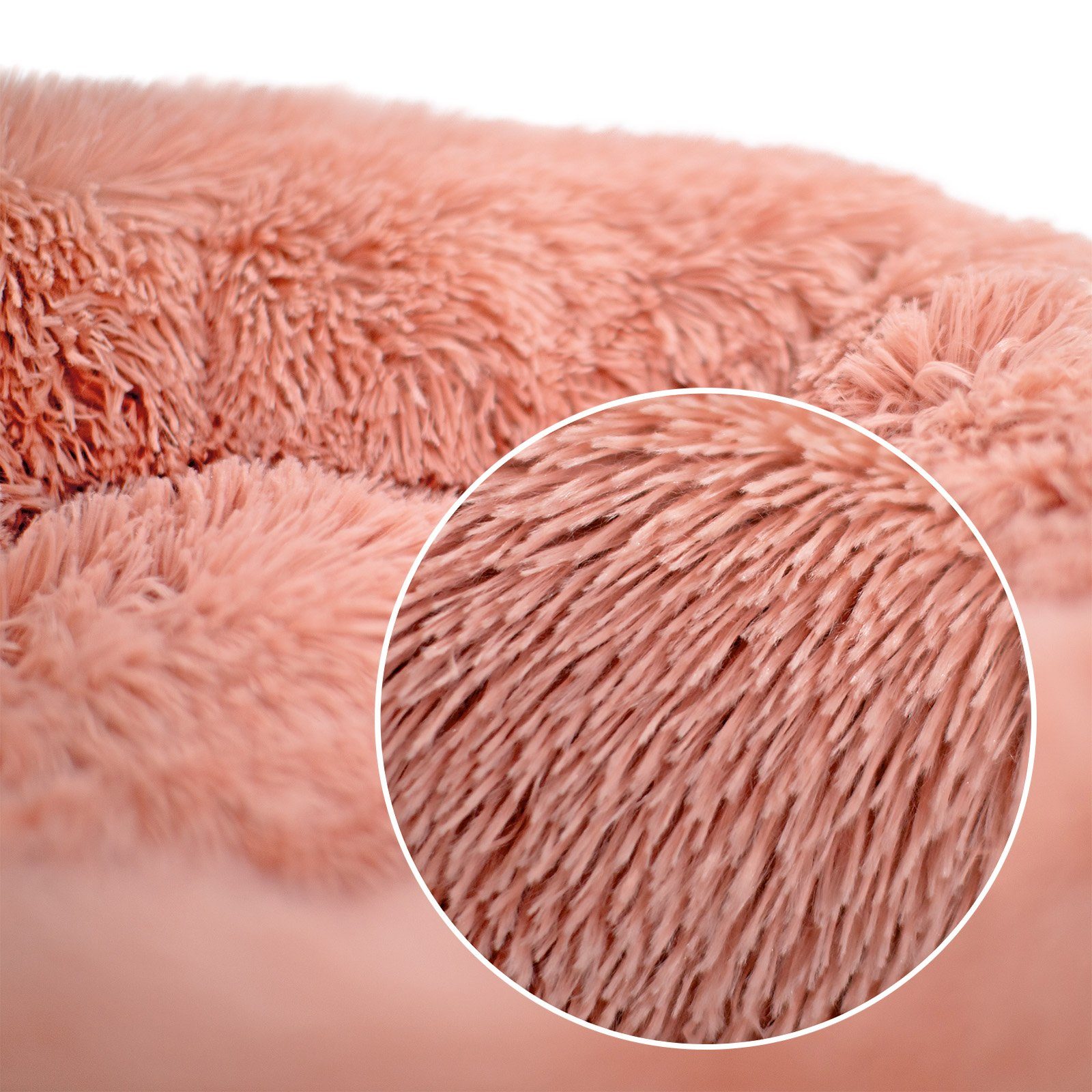 lionto Tierkissen Rundes Haustierbett in Donutform aus Plüsch, rosa, mit An günstig online kaufen