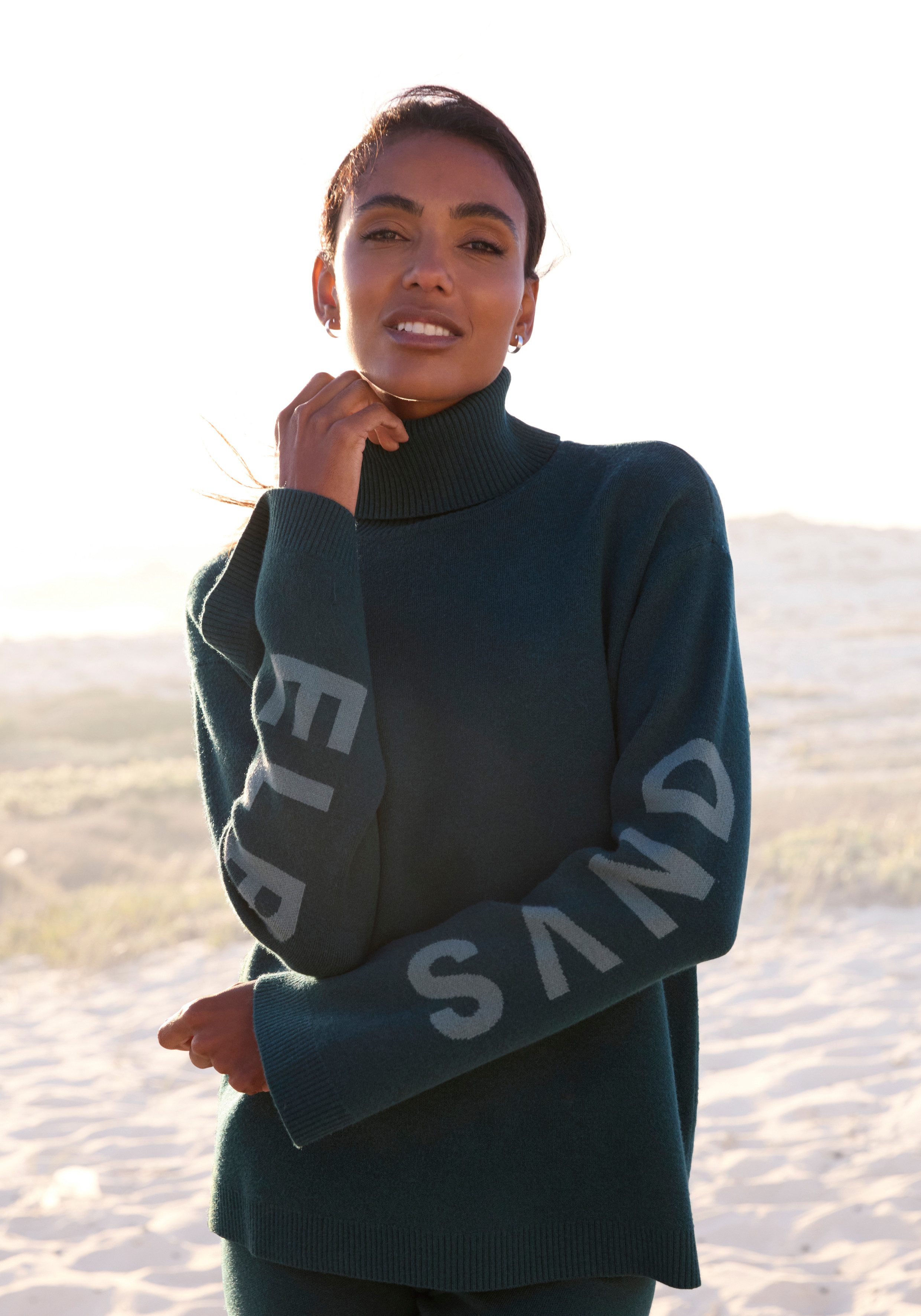 Elbsand Rollkragenpullover aus hochwertigem Strick mit eingestricktem Logo, günstig online kaufen