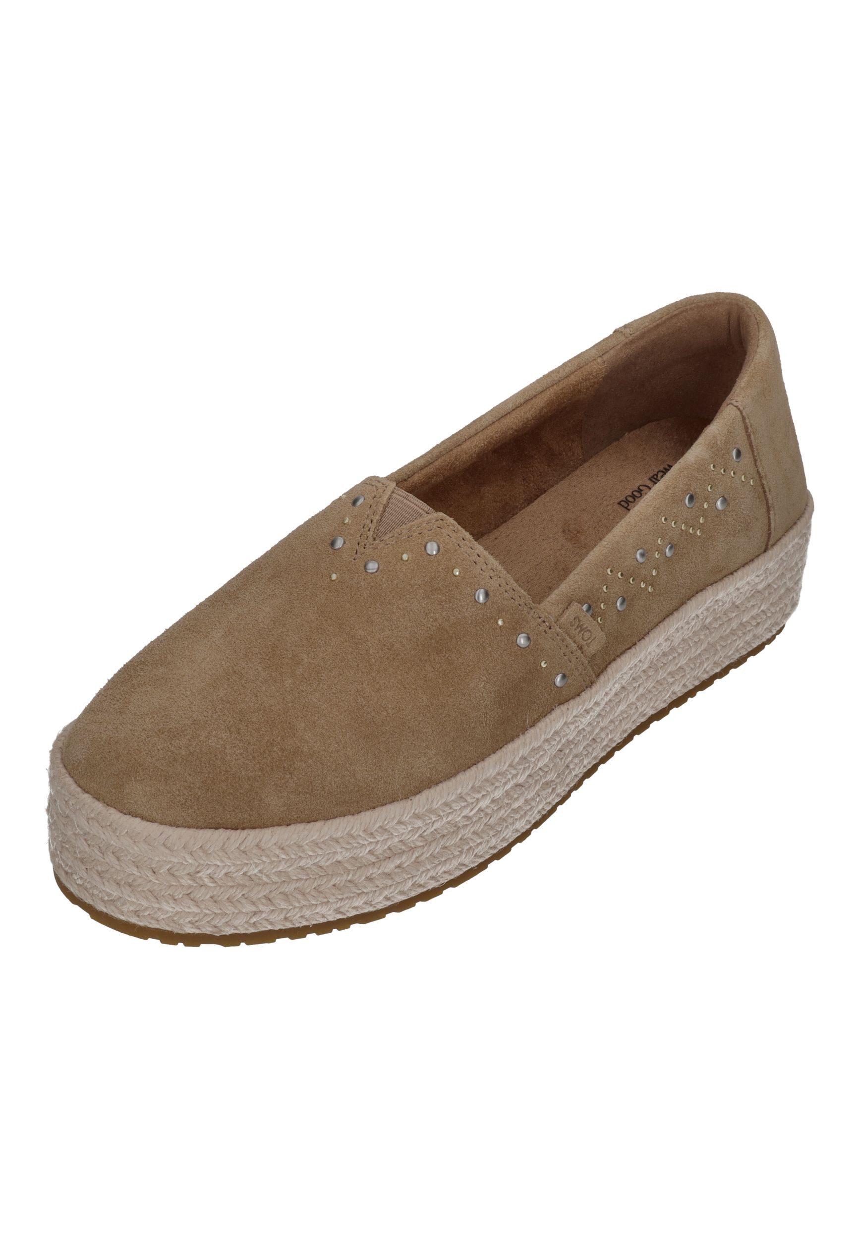 TOMS VALENCIA Espadrille Toffee Suede Studs