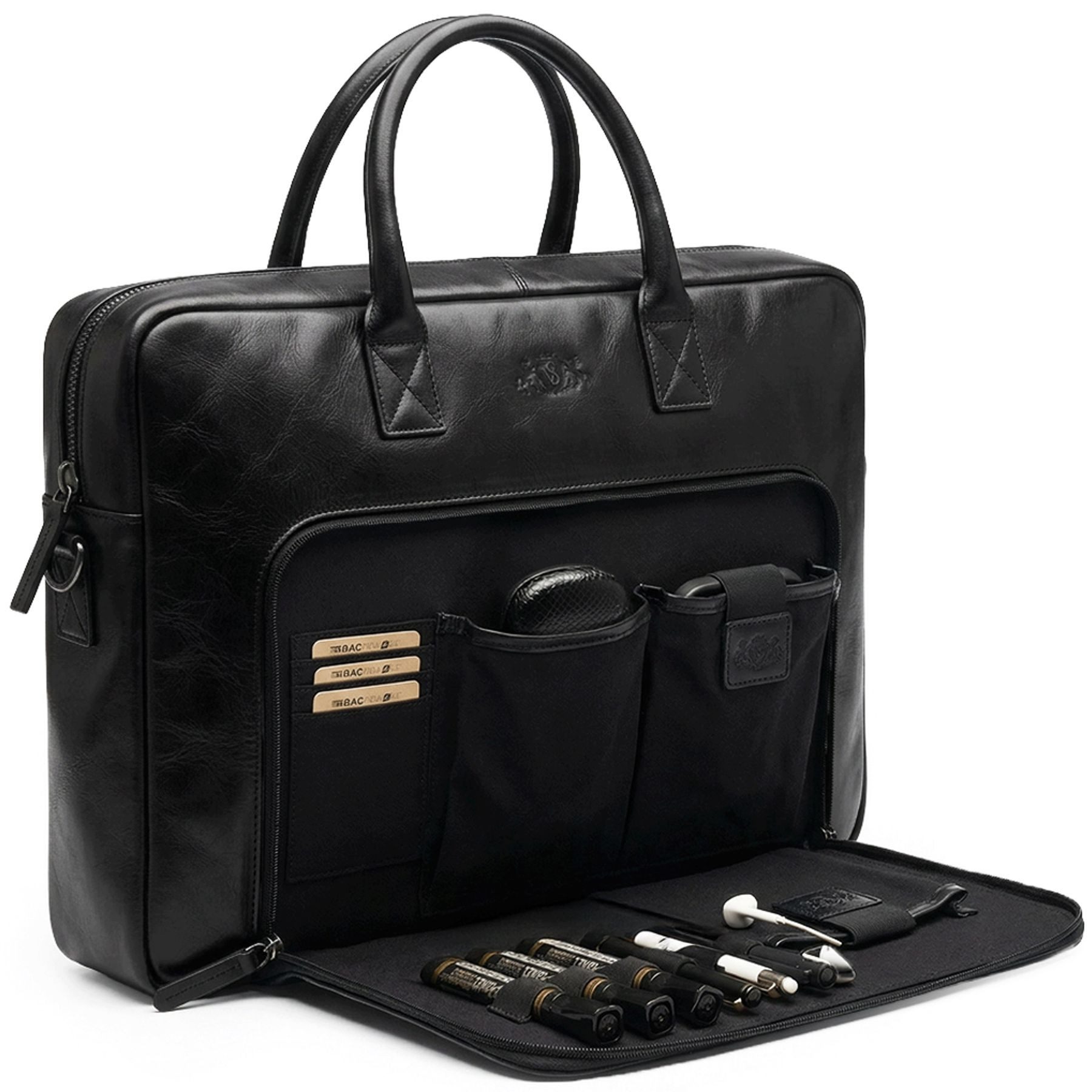 SID & VAIN Messenger Bag echt Leder Aktentasche groß 17 Zoll schwarz Umhängetasche Business, Laptoptasche 17 Zoll, Arbeitstasche Umhängetasche Herren schwarz
