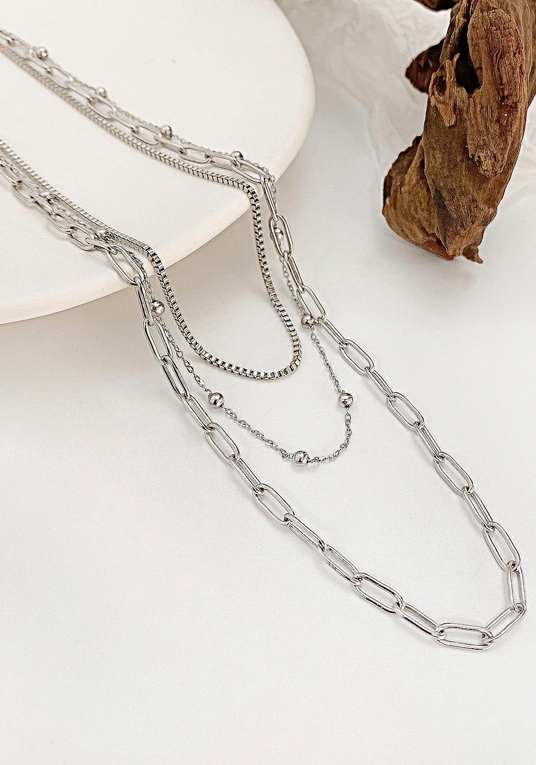 Firetti Edelstahlkette Schmuck Geschenk Trio Layerkette