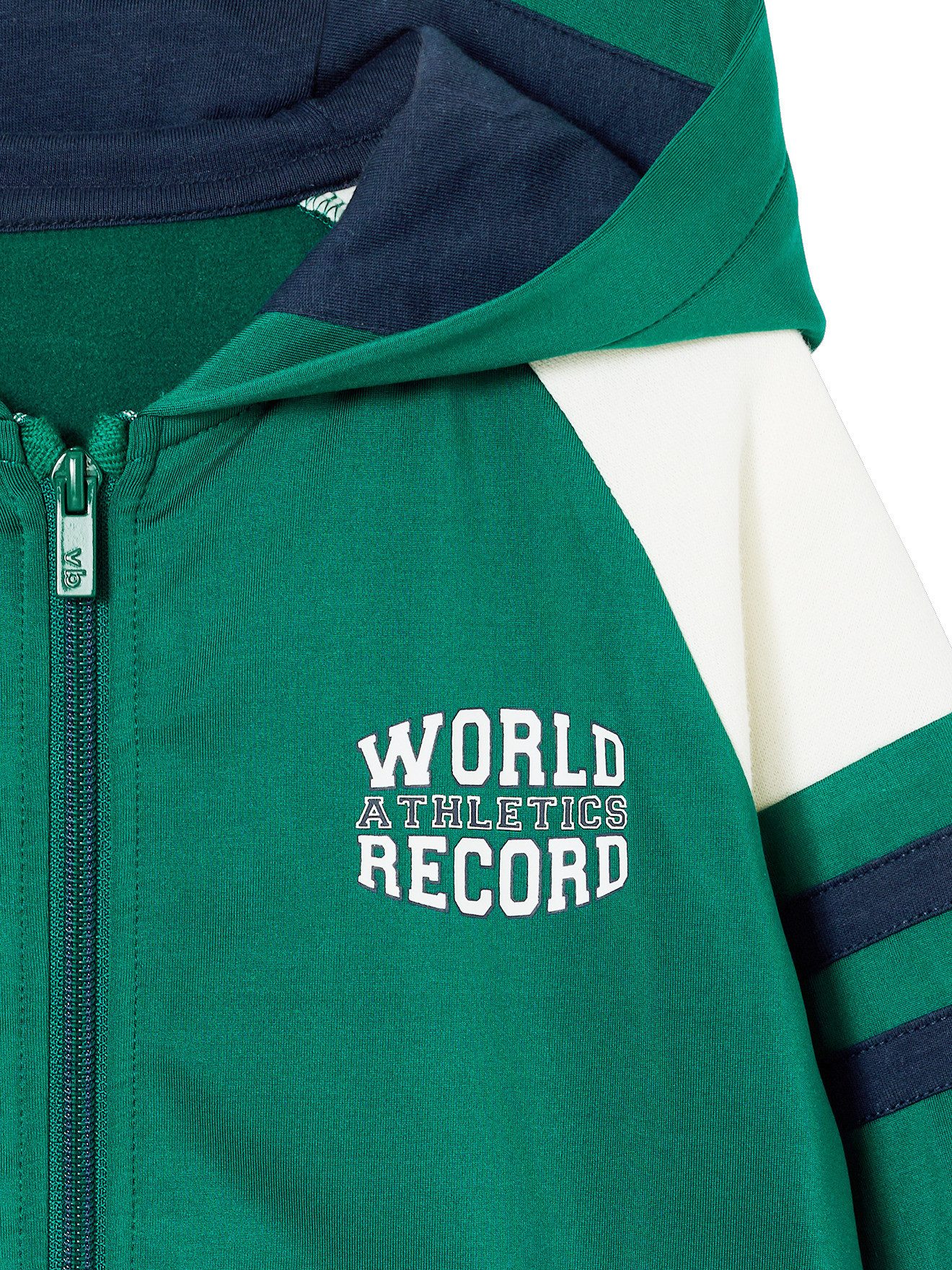 vertbaudet Fleecepullover Jungen Sportjacke mit Kapuze und Reißverschluss Reißverschluss