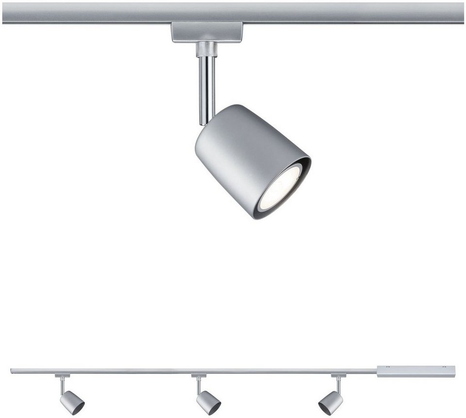 Paulmann LED Deckenleuchte Cover, ohne Leuchtmittel, GU10, Set inkl.  Einspeisung, Linienverbinder, 1m Schiene & 3 Spots