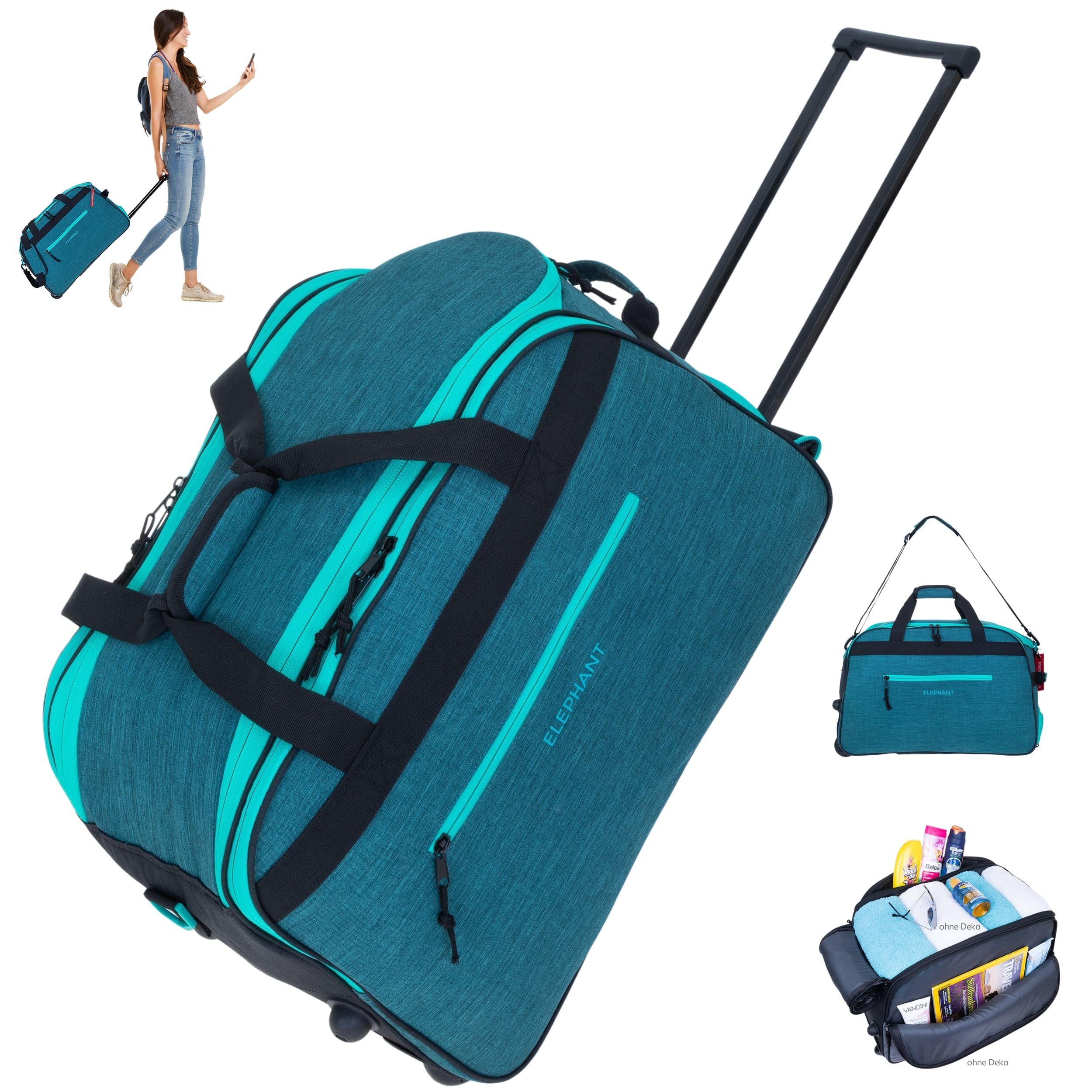 ELEPHANT Trolley Duffle Bag Travel Reisetrolley 55 cm Reisetasche, Weekender Sauna Reise Sport Trolly Tasche Rollen