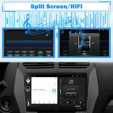 Hikity 7 Zoll HD Bildschirm 2DIN mit Navi Mirror Link+Rückfahrkamera+Mikrofon Autoradio (FM-Tuner, DAB, Eingebautes Bluetooth, GPS-Navigation, RDS, Touchscreen, Android Auto, Apple CarPlay)