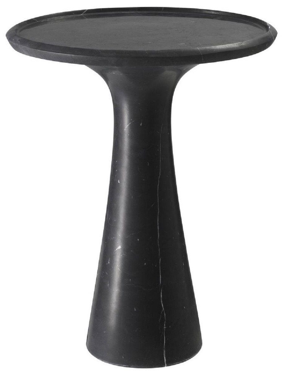 hochwertigem Ø Beistelltisch Schwarz H. Casa - 46,5 cm Beistelltisch Luxus - x Runder Padrino Luxus Möbel Marmor 60 Beistelltisch aus