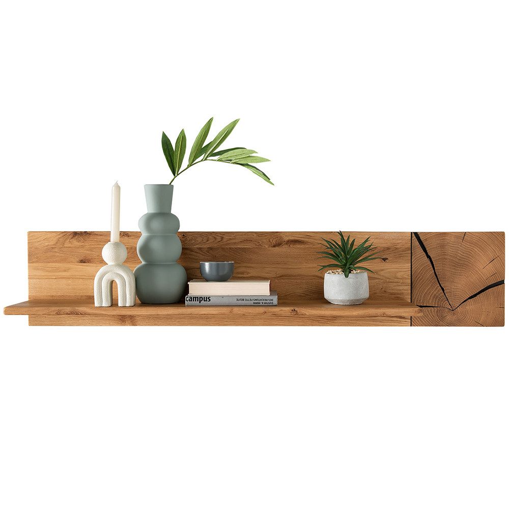 Lomadox Wandregal KIMBERLEY-69, Regal Hängeregal Wandboard modern in massiver geölter Wildeiche
