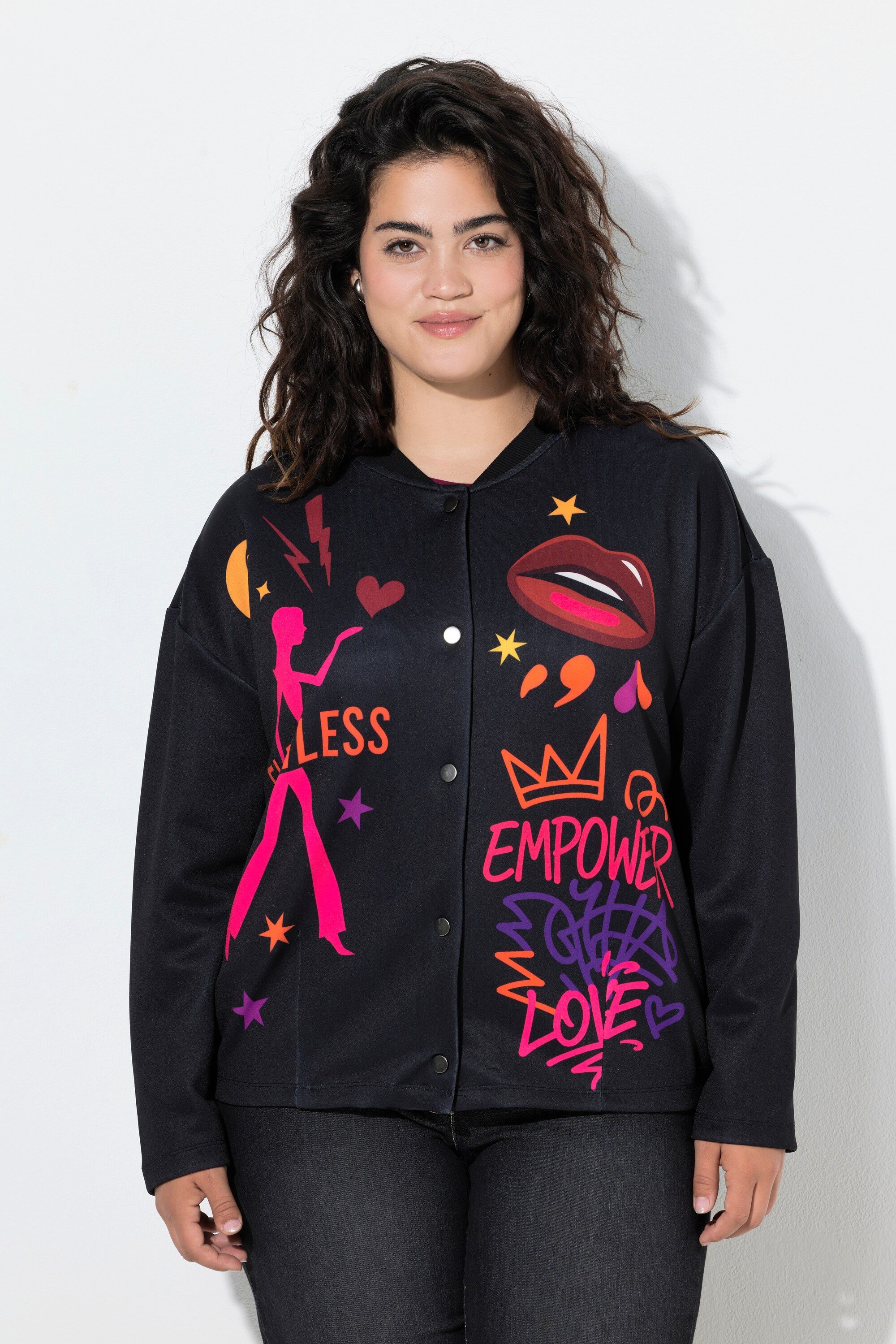 Angel of Style Sommerjacke College-Jacke leicht oversized Prints