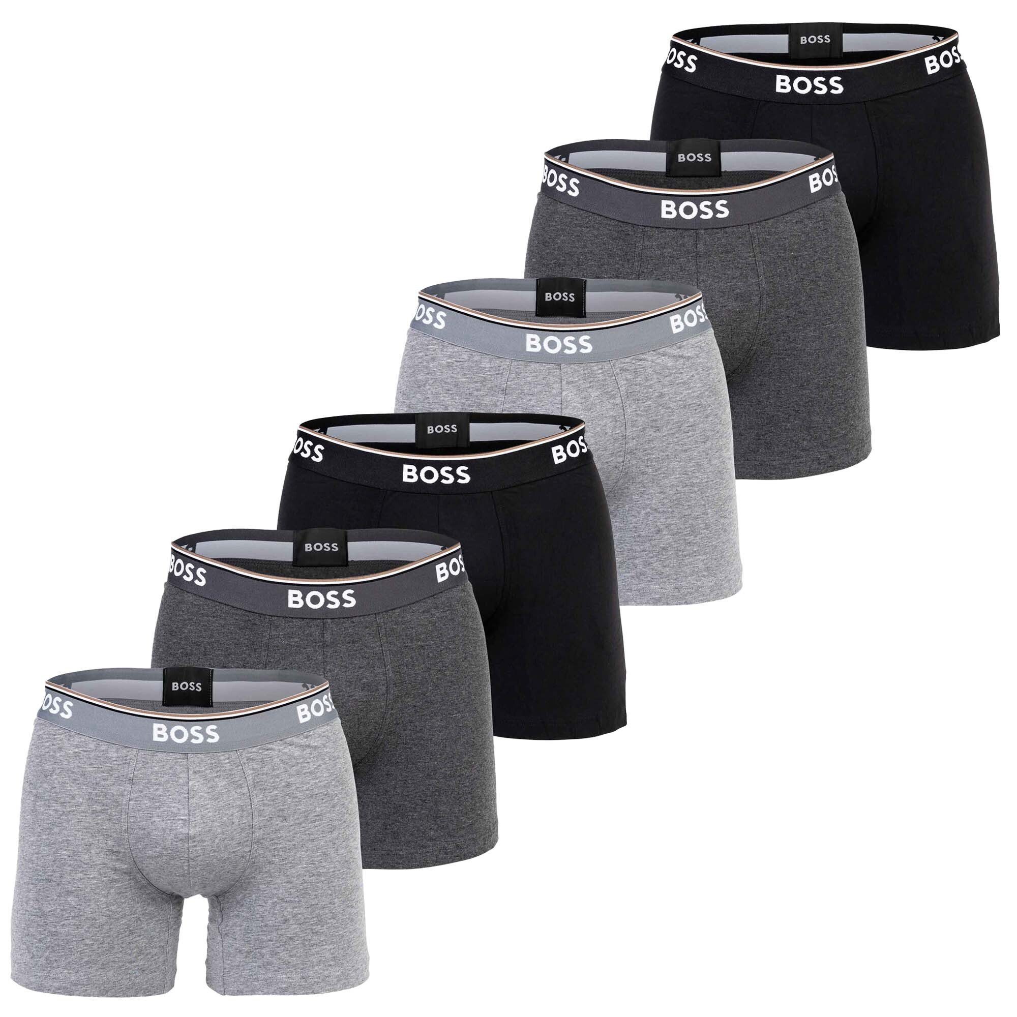 Grau Briefs Boxer 6P 6er BOSS Herren - Boxer Boxershorts, Pack