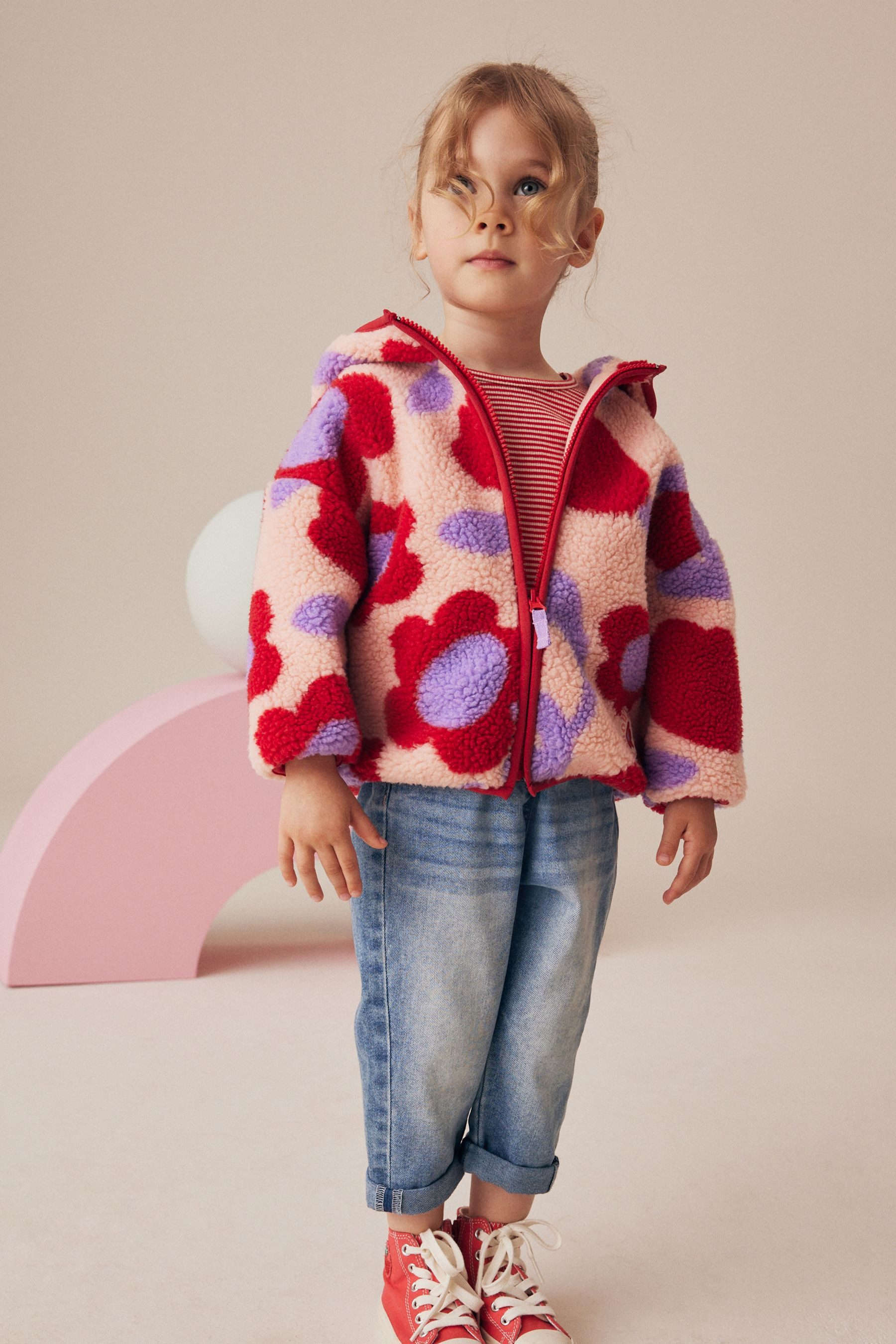 Next Fleecejacke Geblümtes Jacquard-Fleece (1-St)