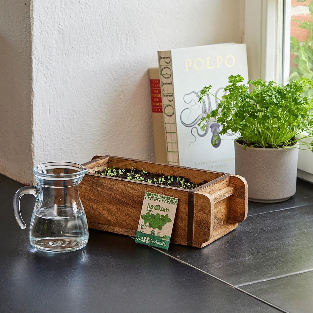 Die Stadtgärtner Dekokiste Vintage Ziegelform, Dekokiste aus recyceltem Holz – 30 x 14 x 8 cm