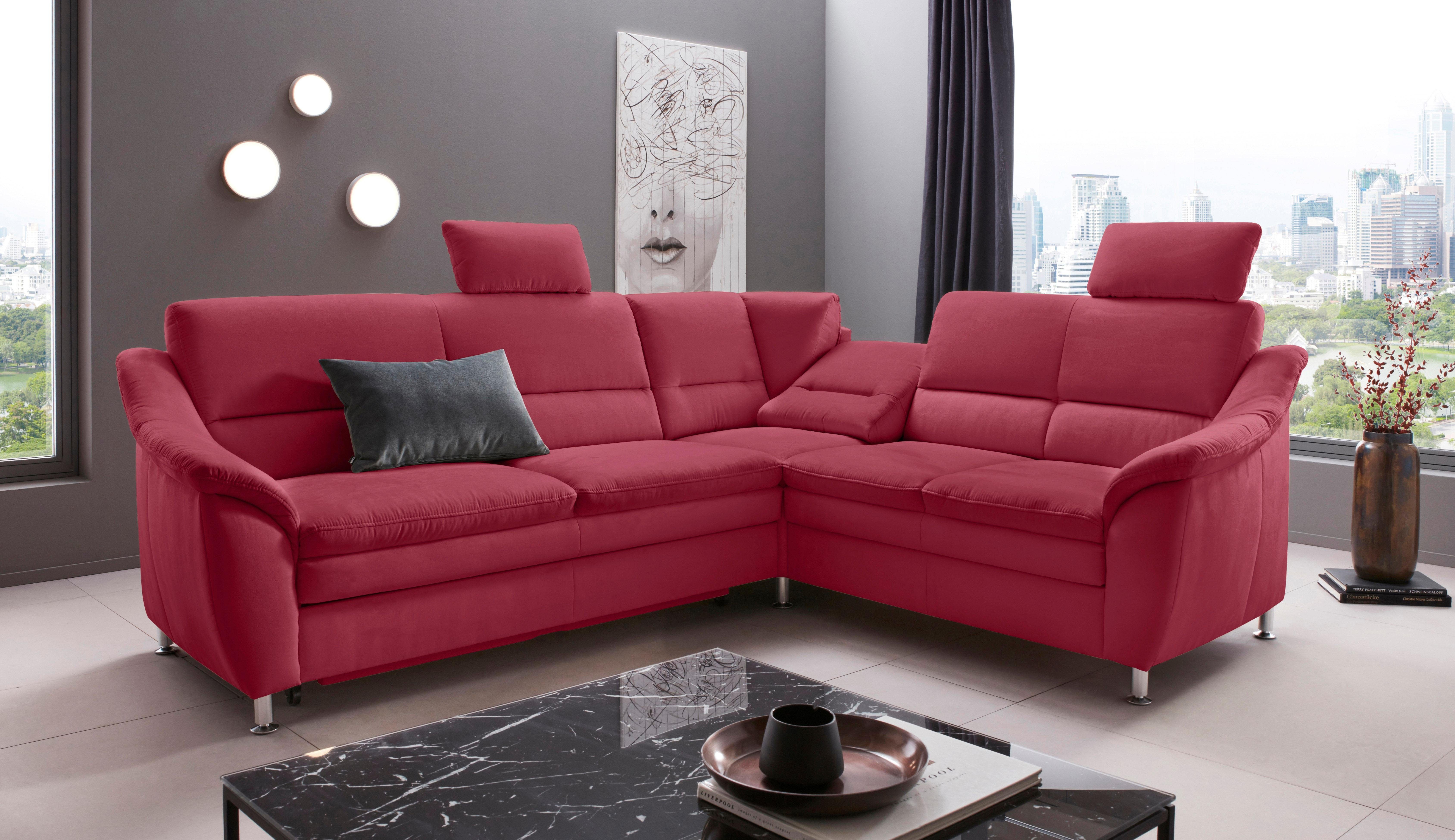 Places of Style Ecksofa Cardoso L-Form, Federkern, wahlweise mit Bett, Schubkasten, teilweise Relaxfunktion