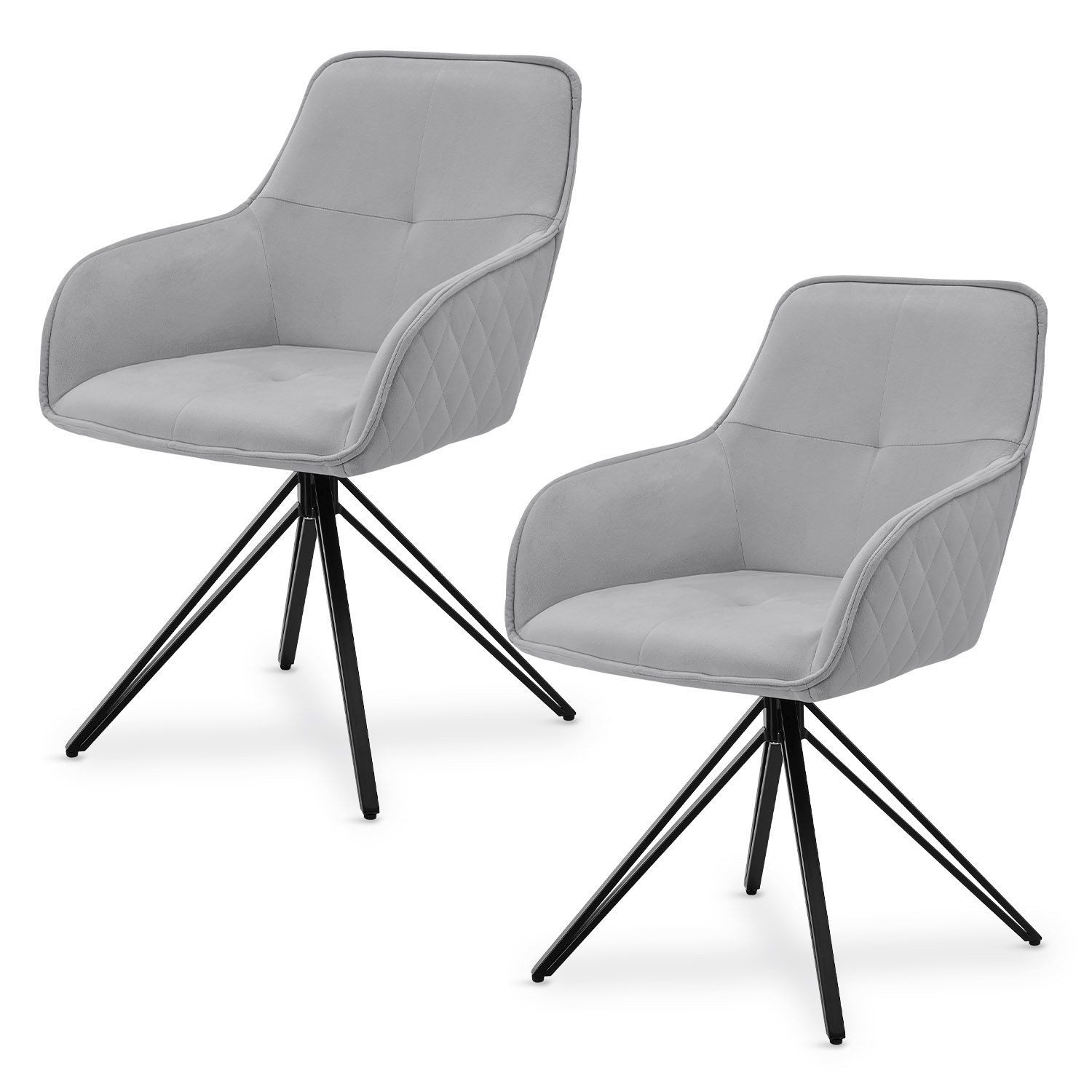 Juskys Esszimmerstuhl Clyde, 2er Set, Stoff günstig online kaufen