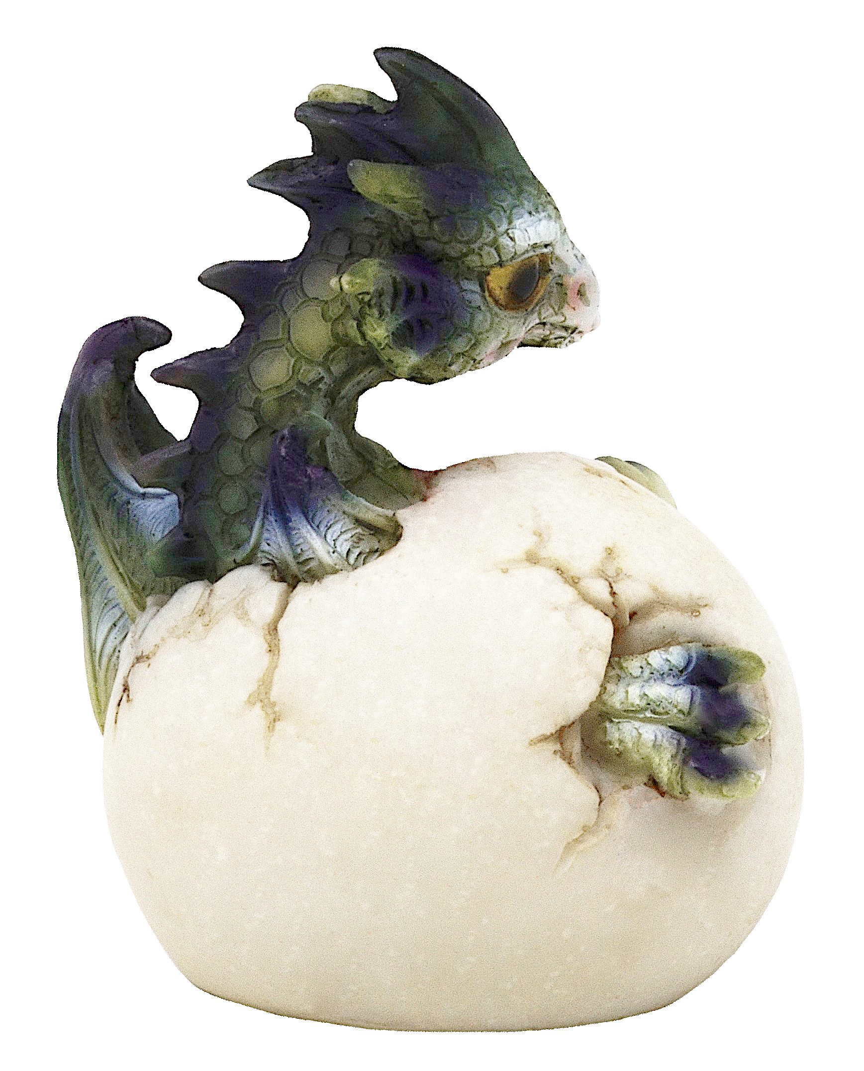 MystiCalls Fantasy-Figur Kleiner Drache im Drachenei grün Drachenfigur Fantasy Ei Figur (1 St), Perfekt zu jedem Anlass - Geburtstag, Weihnachten