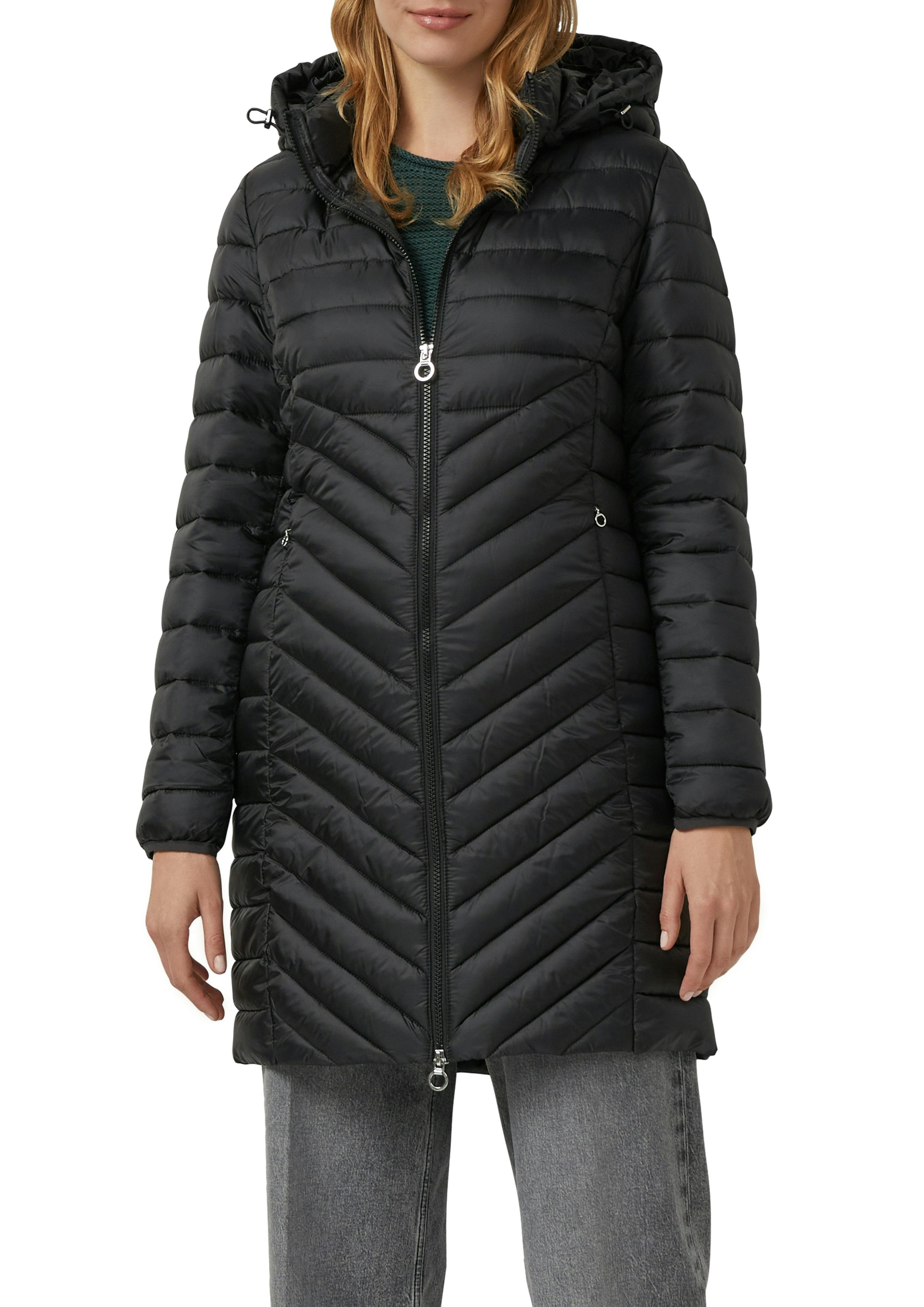 s.Oliver Steppmantel im Slim Fit, abnehmbare Kapuze