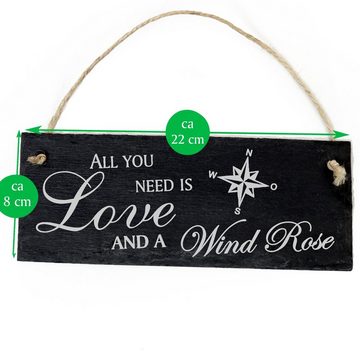 Dekolando Hängedekoration Windrose 22x8cm All you need is Love and a Wind Rose