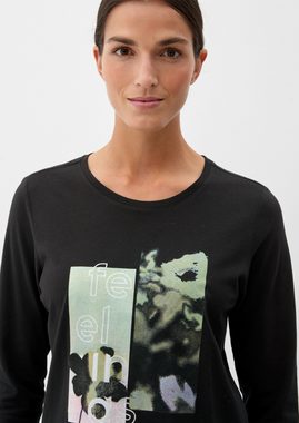s.Oliver Langarmshirt Baumwoll-Shirt mit Effektprint