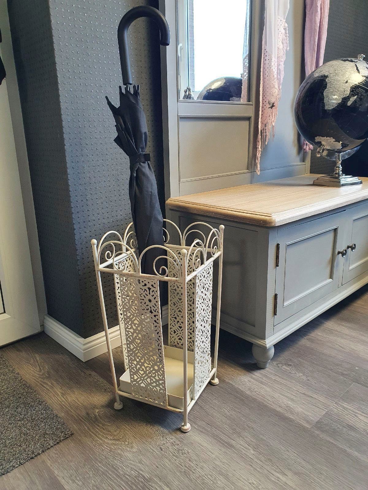 Ambiente Haus Schirmständer Schirmständer - eckig - in Antikweiß (1 St) günstig online kaufen