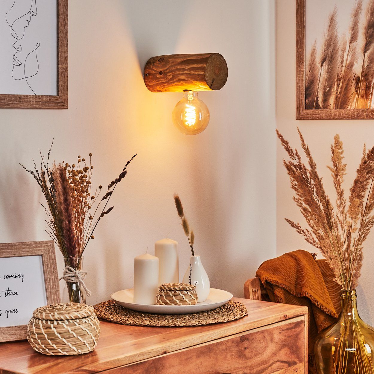 hofstein Wandleuchte »Pontinvrea« Wandlampe aus Holz günstig online kaufen