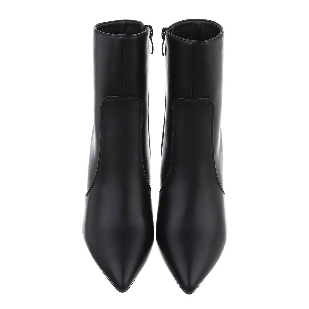 Ital-Design Elegante Ankle Boots für Damen mit hohem Absatz High-Heel-Stiefelette (84463240) Pfennig-/Stilettoabsatz High-Heel Stiefeletten in Schwarz