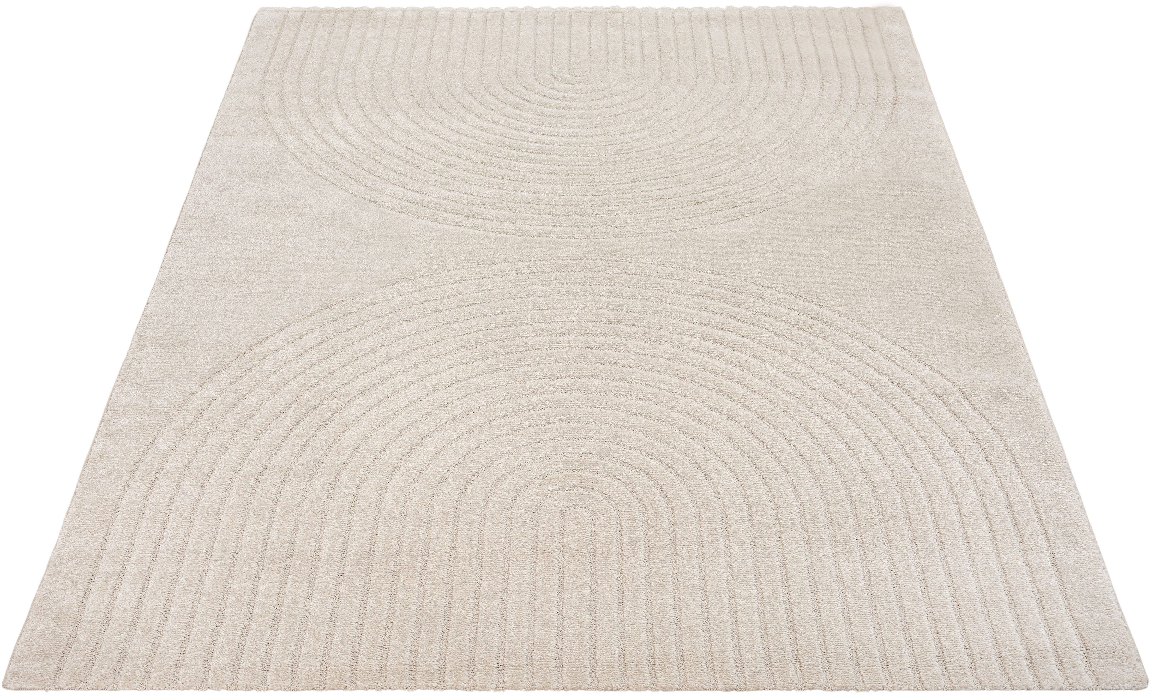 merinos Teppich Eclipse, rechteckig, Höhe: 14 mm, moderner Wohnzimmer Teppich, geometrisches Design