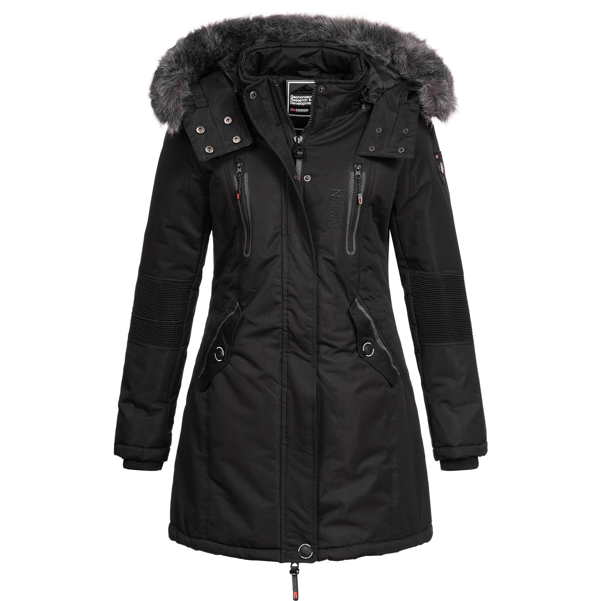 Geographical Norway Parka Damen Outdoor Winter Jacke Mantel lang geschnitte günstig online kaufen