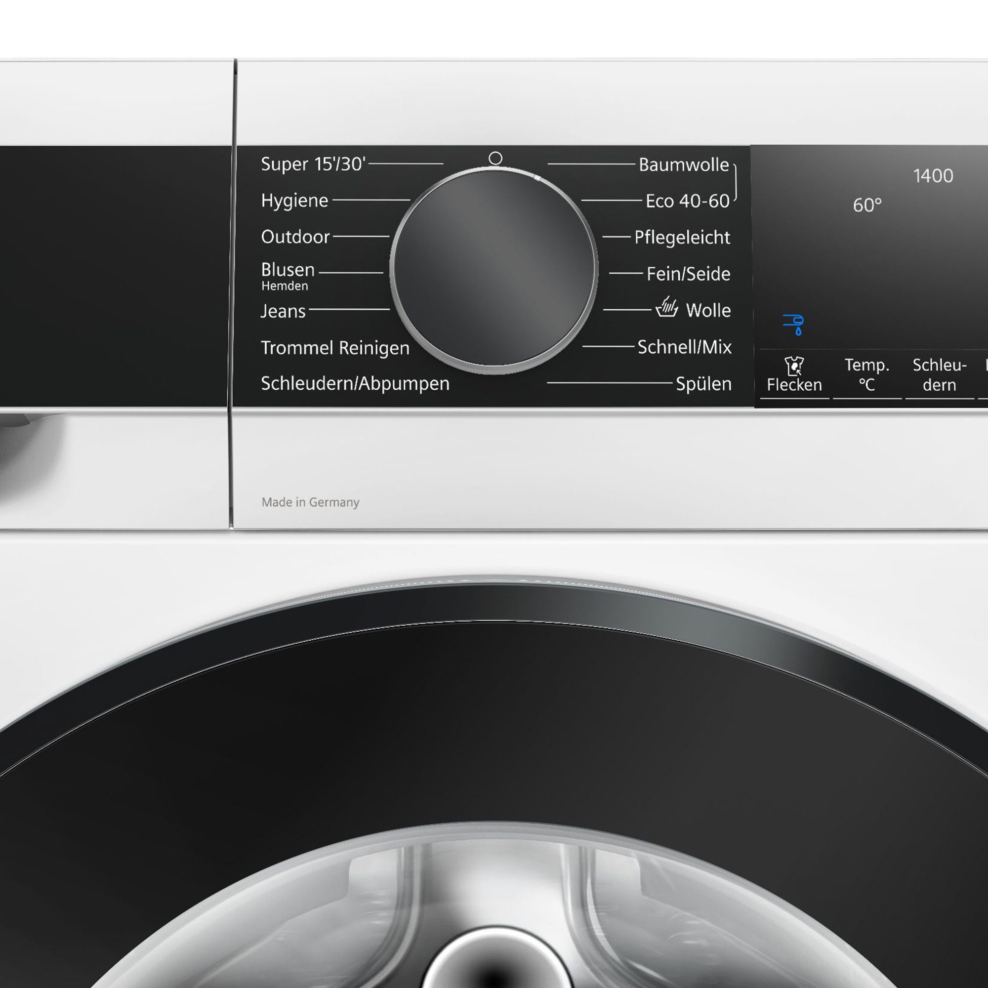 SIEMENS Waschmaschine iQ500 WG44G21ECO, 9 kg, 1400 U/min, speedPack L: Programme beschleunigen oder in nur 15 Minuten waschen – Bild 5 von 5