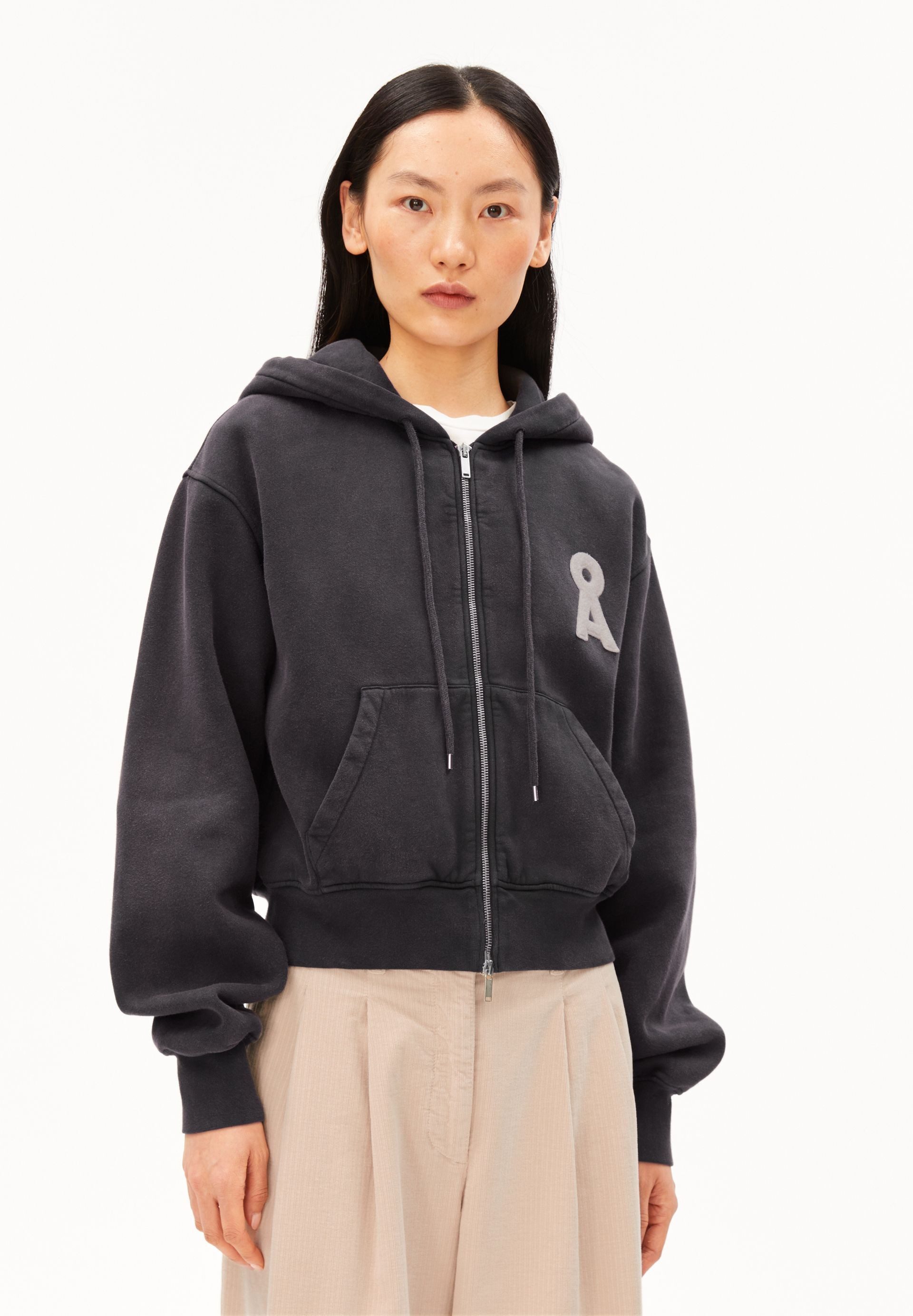 Armedangels Sweatjacke CROPPED ZIPPER Sweatjacke aus 100% Bio-Baumwolle (1-tlg., Loose Fit)
