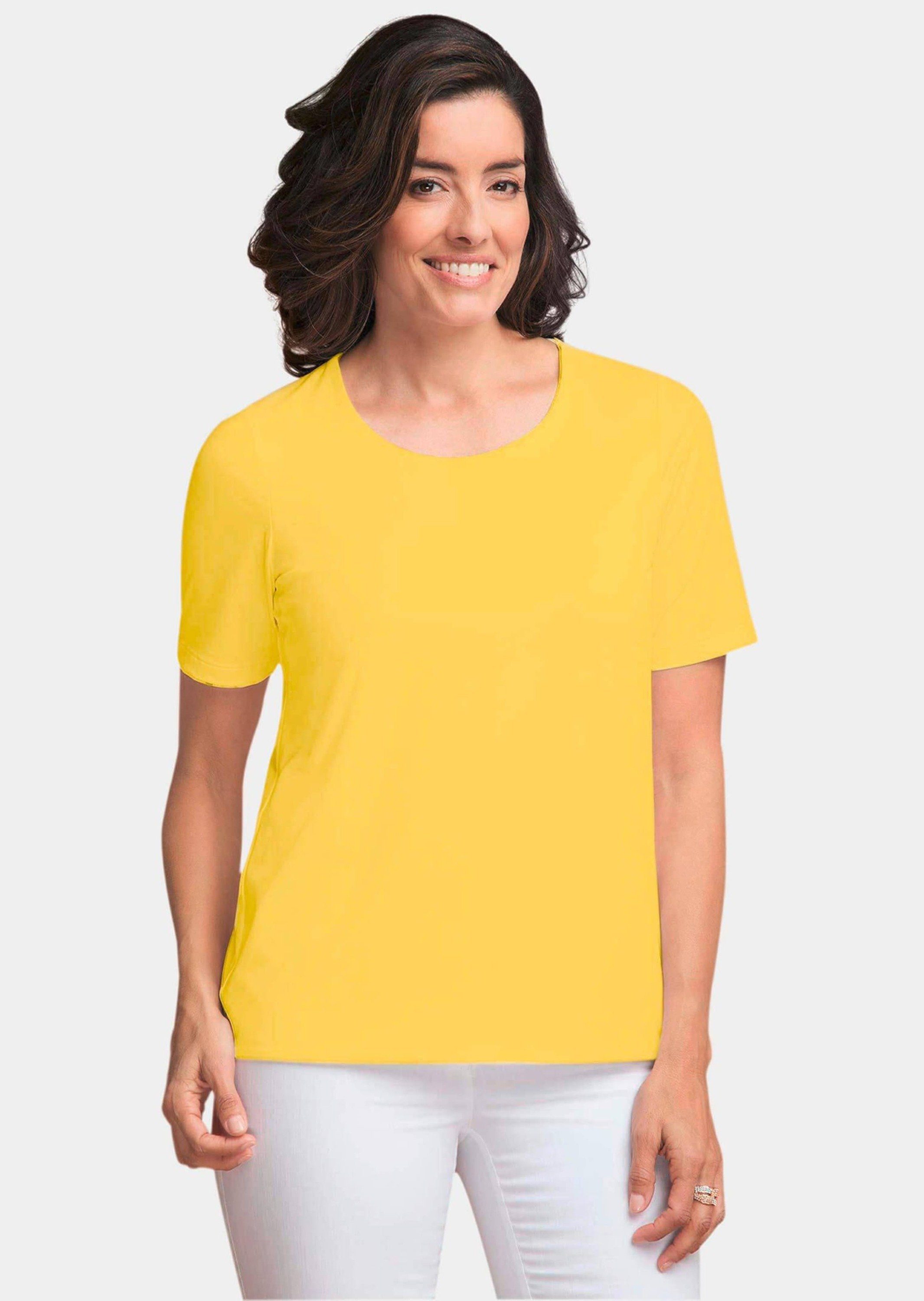 T-Shirt Kurzgröße: Knitterarmes Shirt mit Elasthan