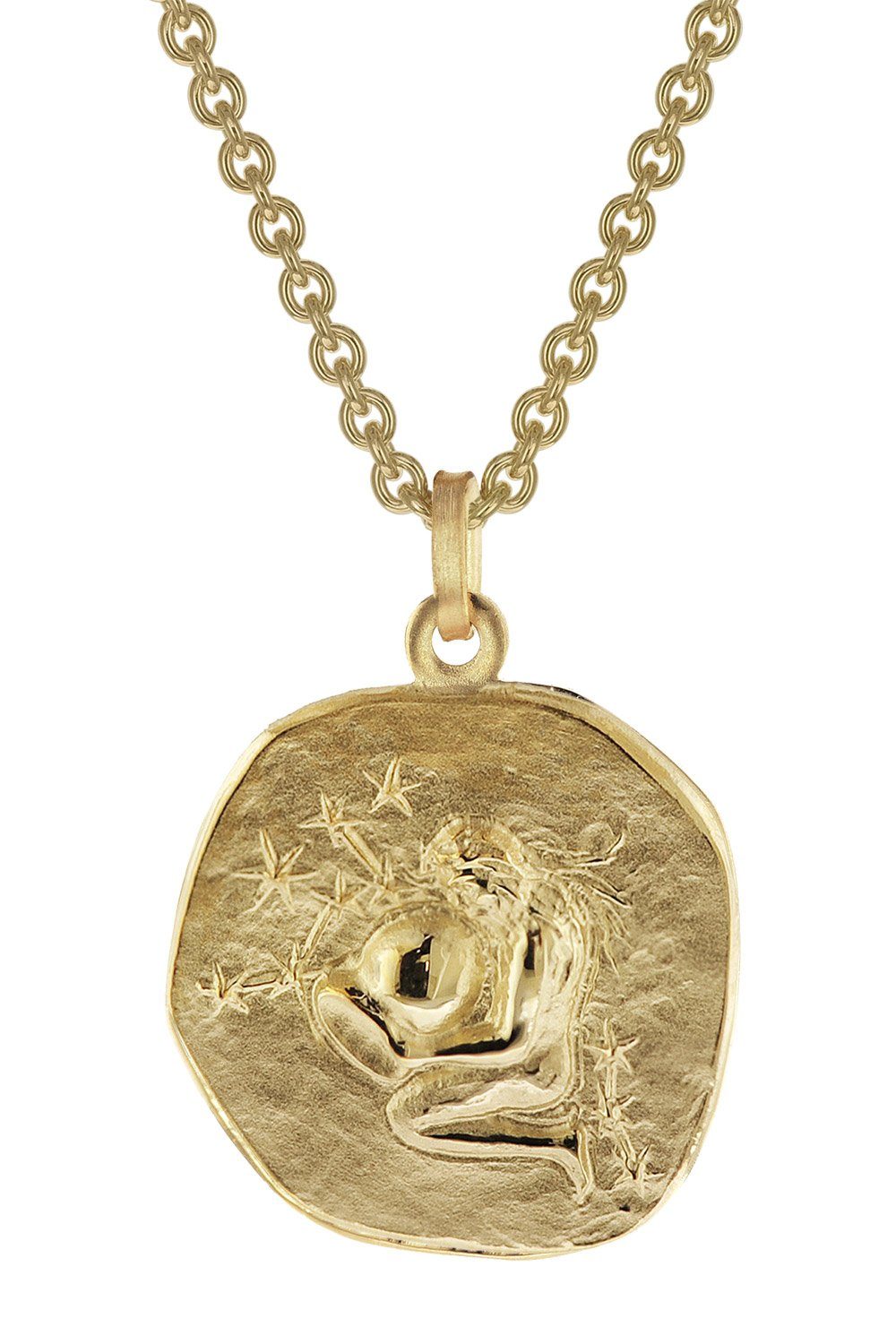 trendor Kette mit Anhänger Wassermann Sternzeichen Ø 20 mm Gold auf Silber