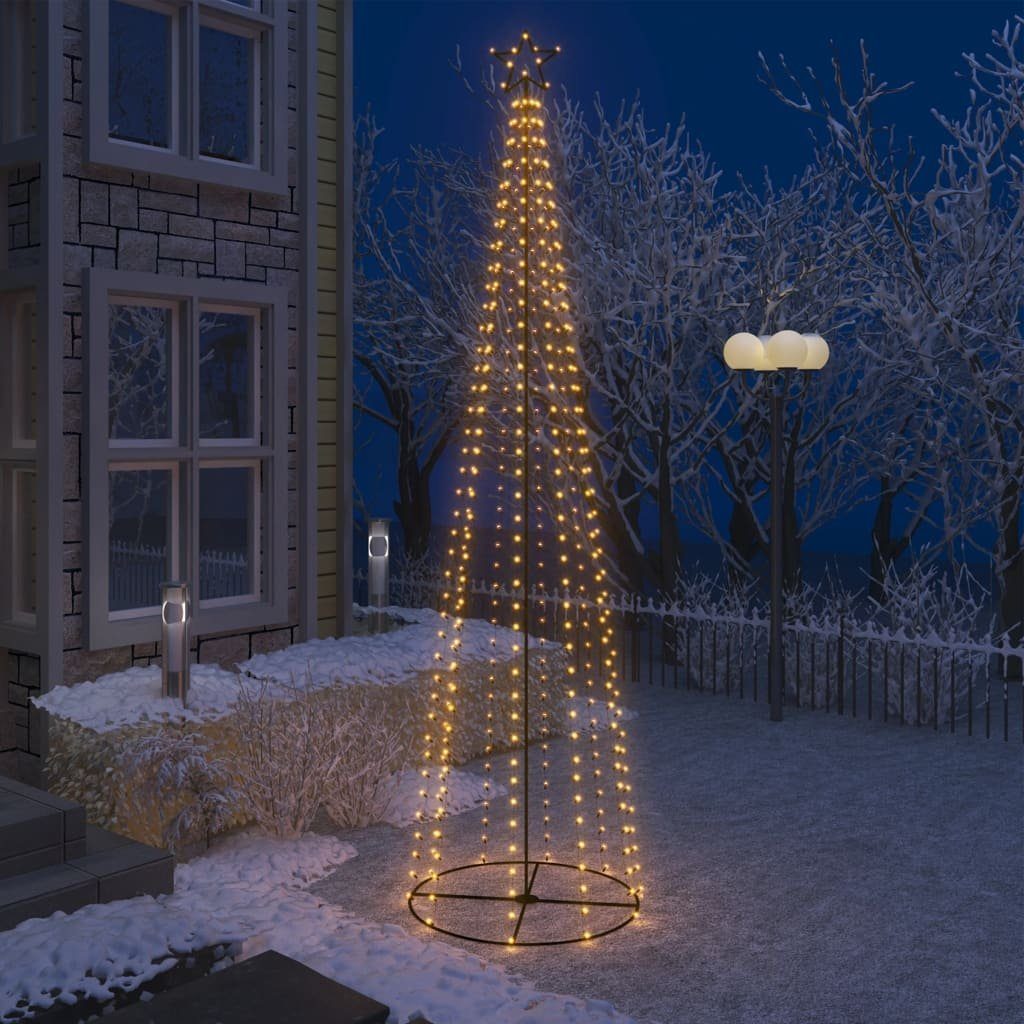 vidaXL LED Baum Weihnachtsbaum in Kegelform 400 LEDs Warmweiß 100x360 cm