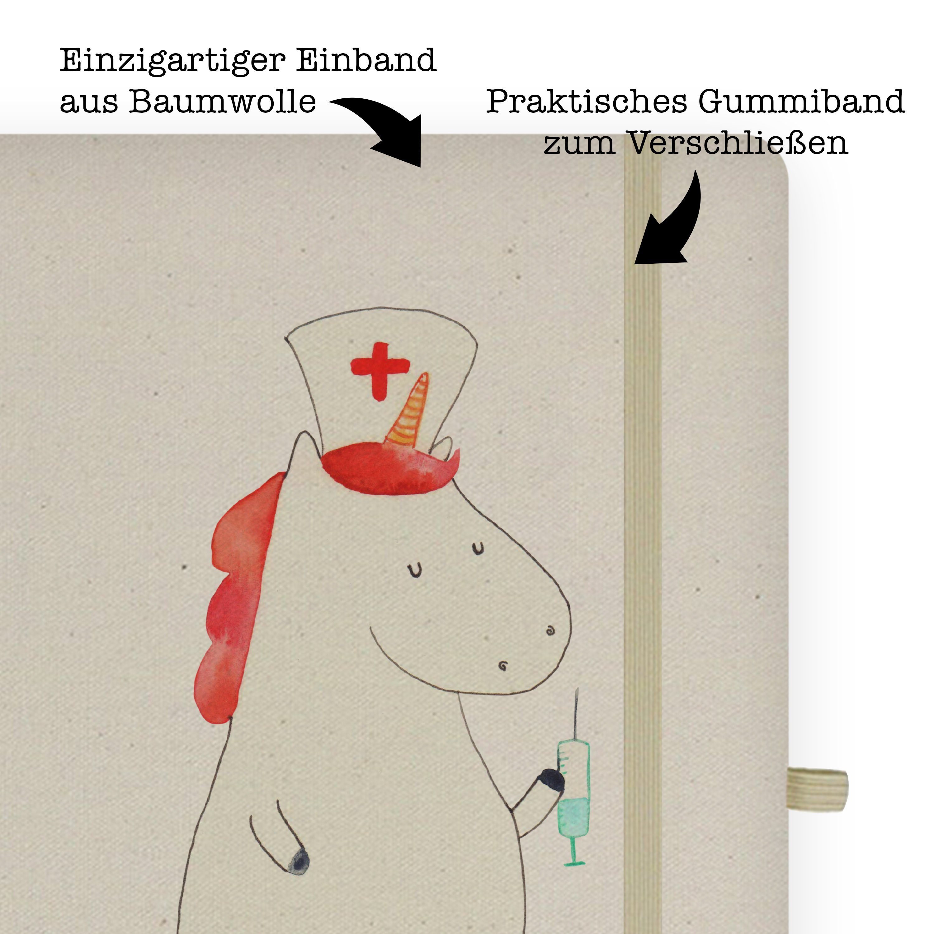 Mr. & Mrs. Panda Notizbuch Einhorn Krankenschwester, Kladde, Transparent, notizbuch a4, Adressbu Mr. & Mrs. Panda, DIN A4 Skizzenbuch Öko Notizbuch DIN A4 Schreibbuch DIN A4