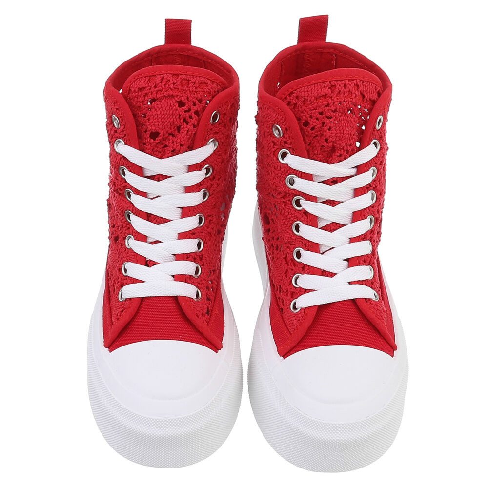 Ital-Design Damen High-Top Freizeit Sneakerboots (88828284) Flach Sneakers High in Rot