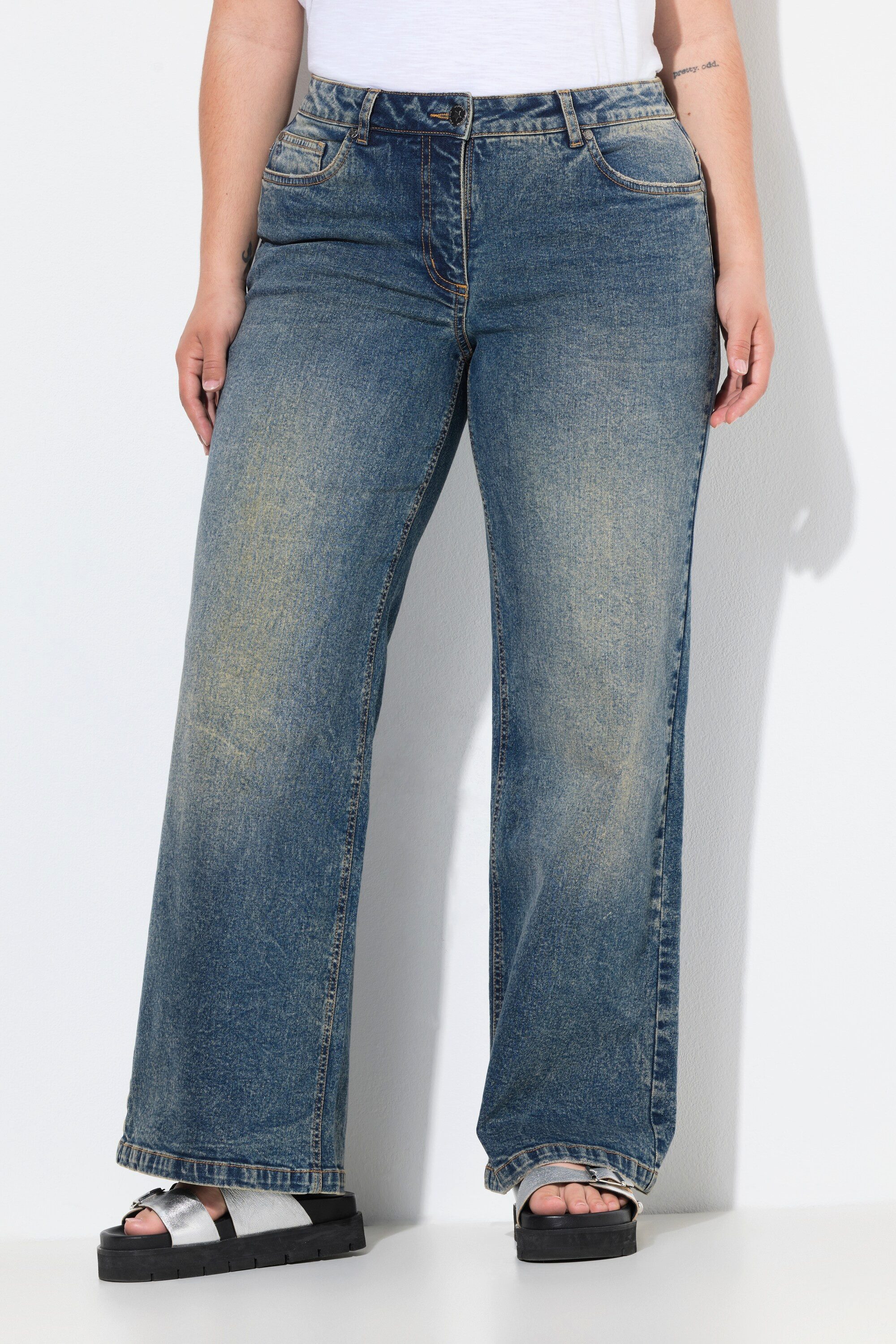Angel of Style 5-Pocket-Jeans Jeans Nora weites Bein modische Waschung günstig online kaufen
