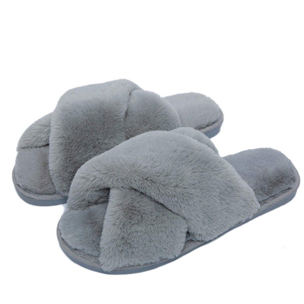 Leway »Hausschuhe Damen Winter Plüsch Pantoffeln Warme rutschfeste Flache  Flip Flop Bequeme Flauschige Hausschuhe für Damen« Plüsch Hausschuhe
