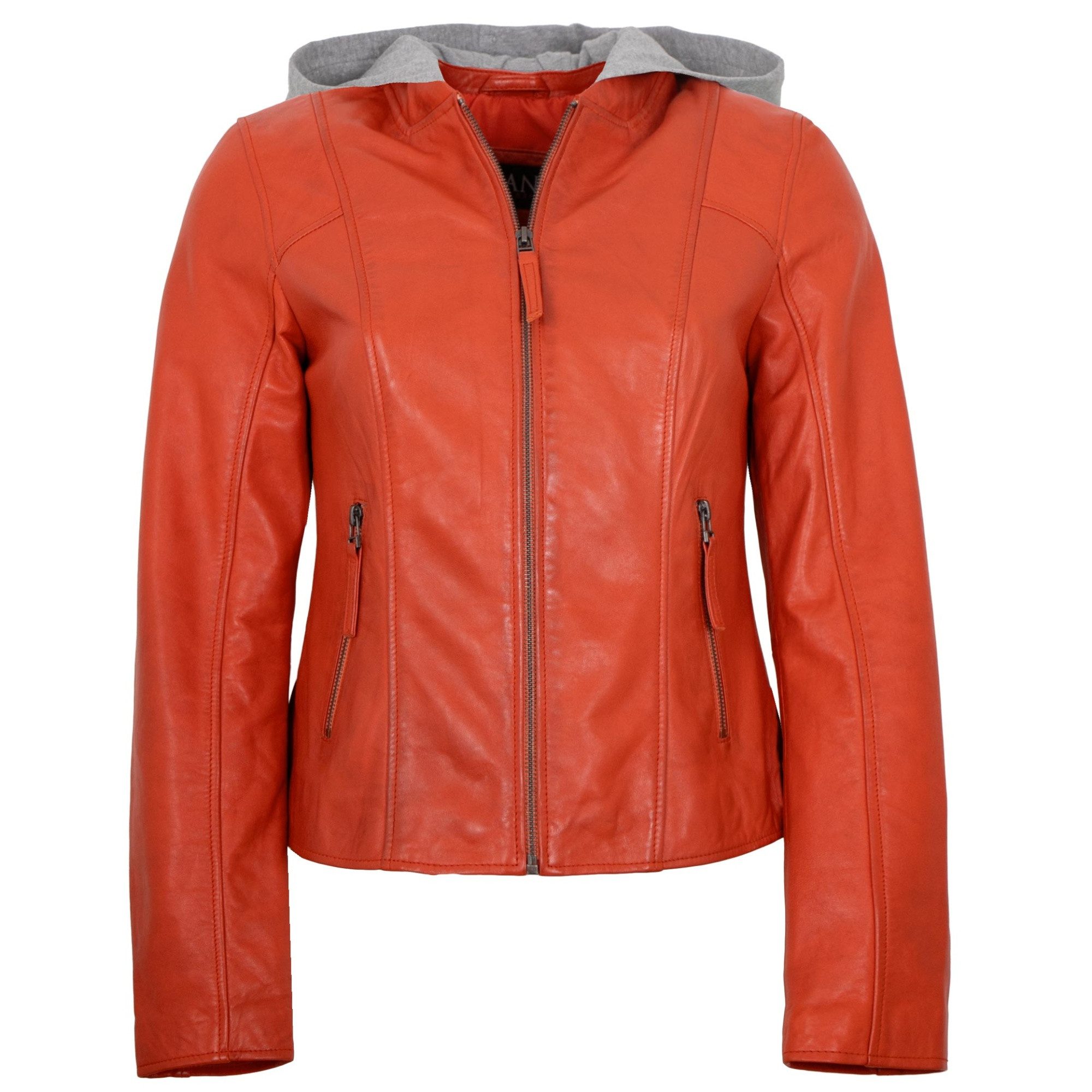 Jilani Lederjacke Ara Jilani Collection - Damen Lederjacke Lammnappa Kapuze orange