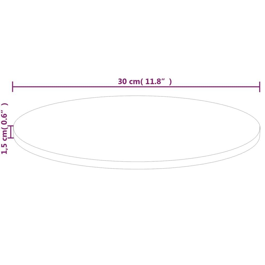 furnicato Tischplatte Runde aus massivem Eichenholz 30 x 1,5 cm mittelbraun (1 St), Unbehandelte Tischplatte als Platte für Beistelltisch oder Regal – Bild 4 von 4