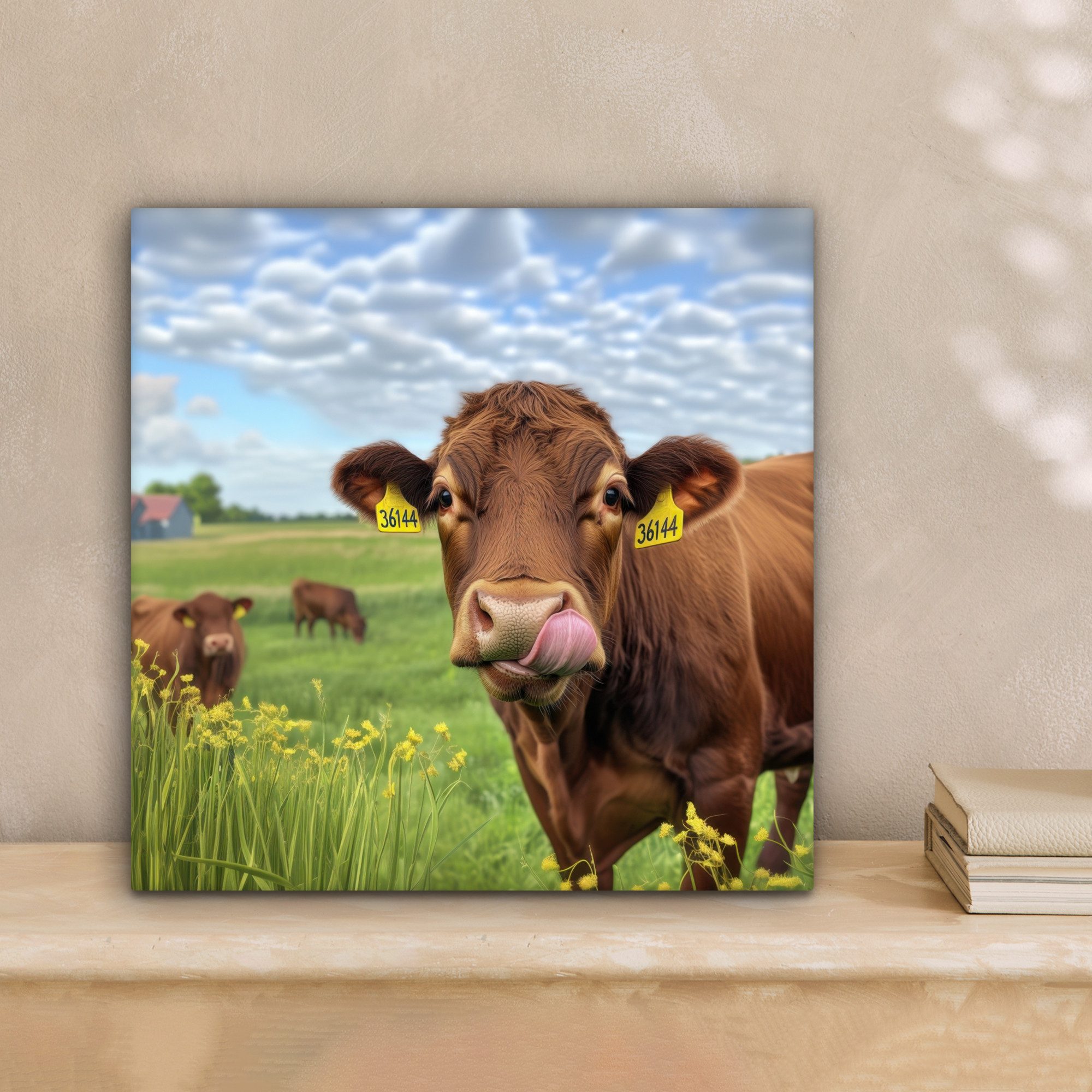 OneMillionCanvasses® Leinwandbild Kuh - Wiese - günstig online kaufen