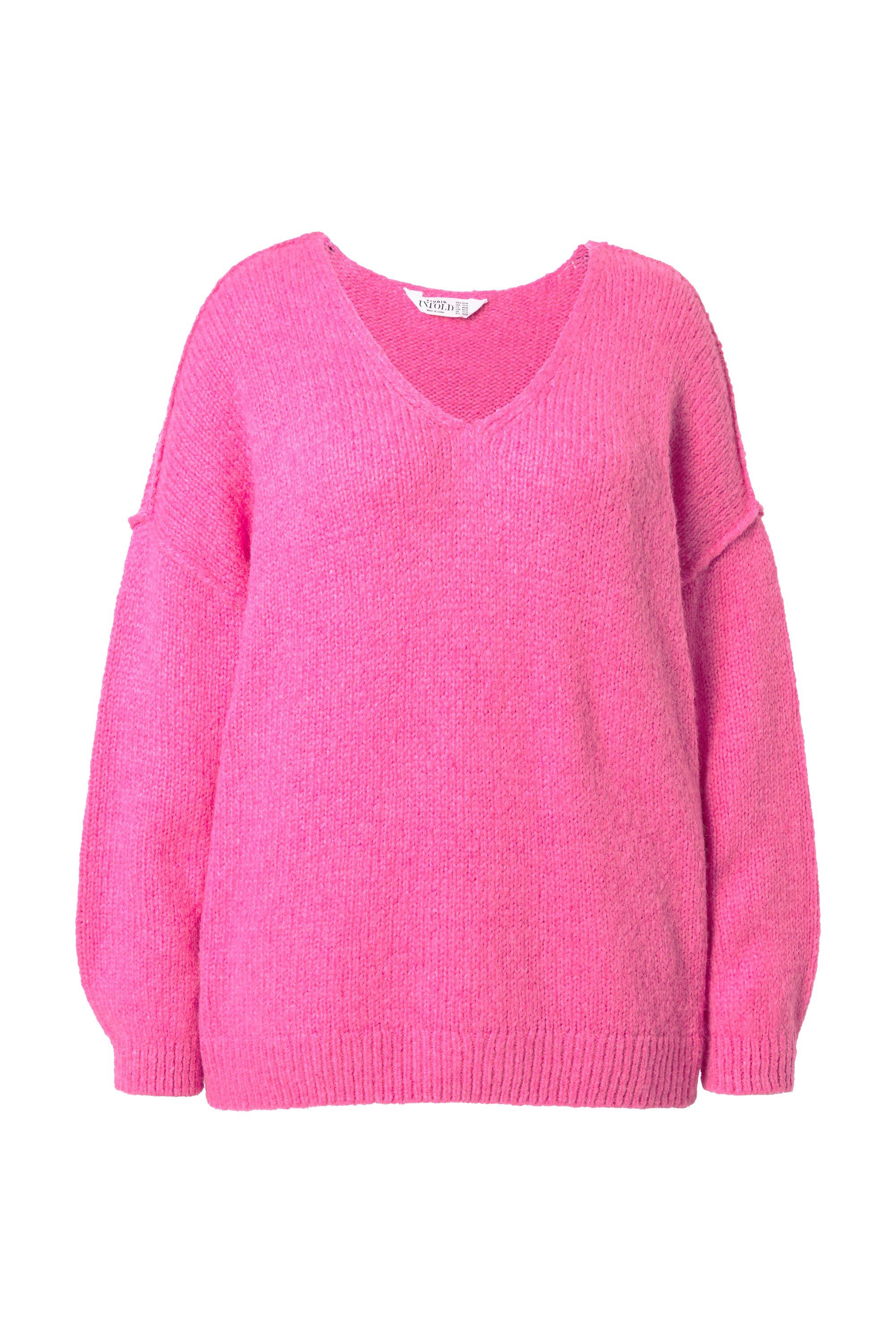 Studio Untold Fleecepullover Pullover oversized V-Ausschnitt günstig online kaufen