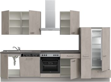 nobilia® Küchenzeile "Riva basic", vormontiert, Ausrichtung wählbar, Breite 330 cm, mit E-Geräten