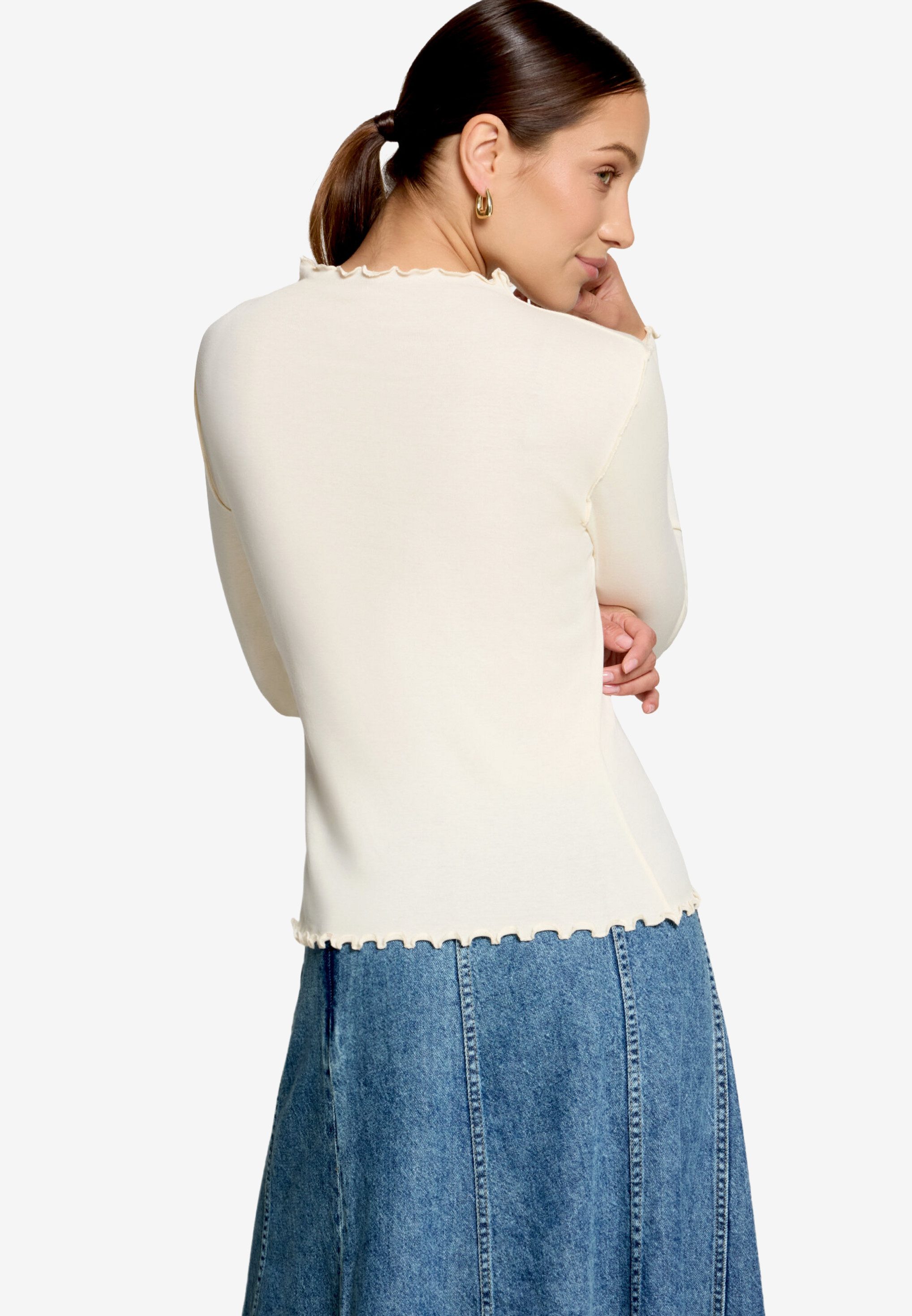 Zero Langarmshirt mit Kräuselsaum