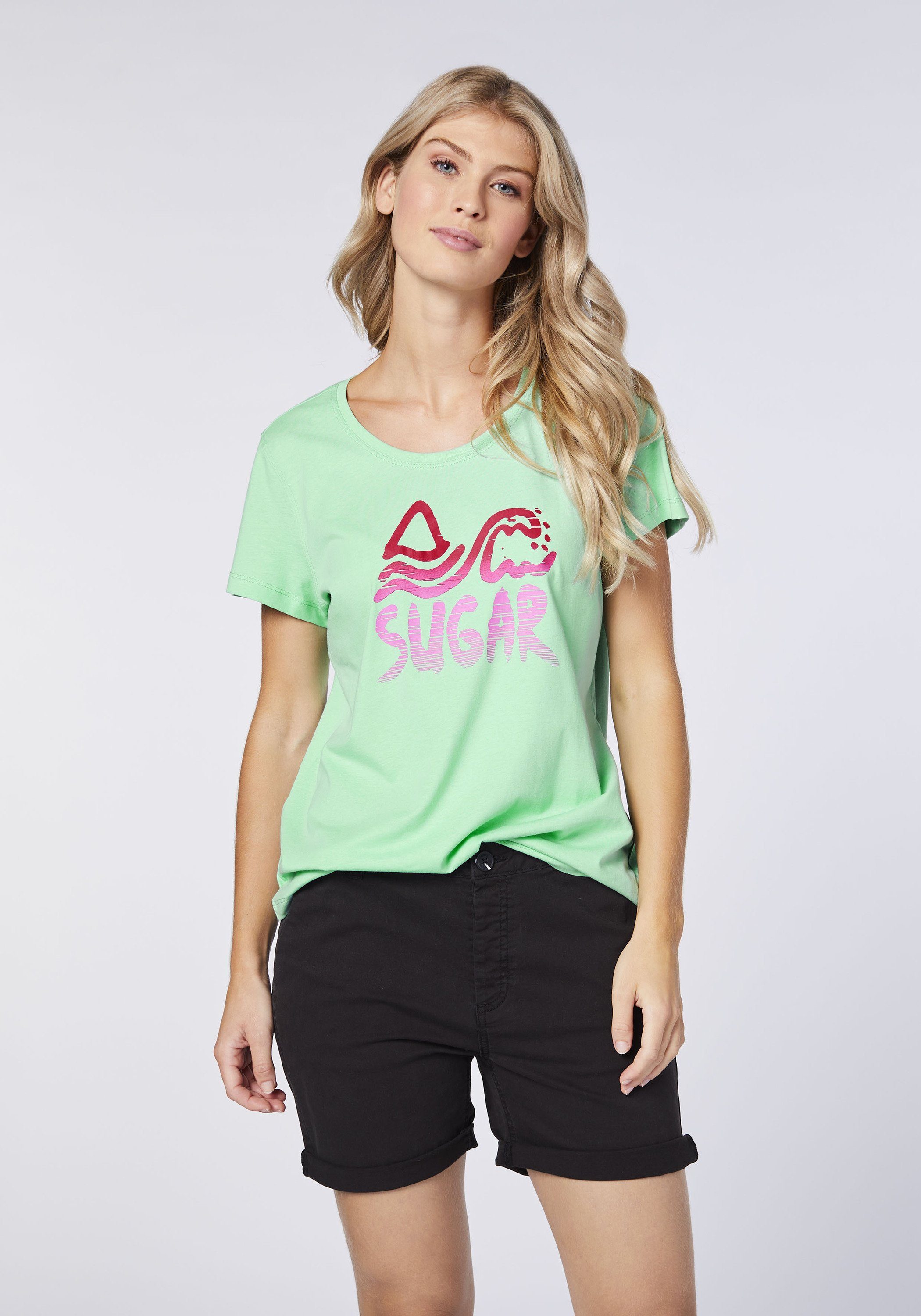 Chiemsee Print-Shirt Neptune mit 1 Frontprint Green farbenfrohem T-Shirt