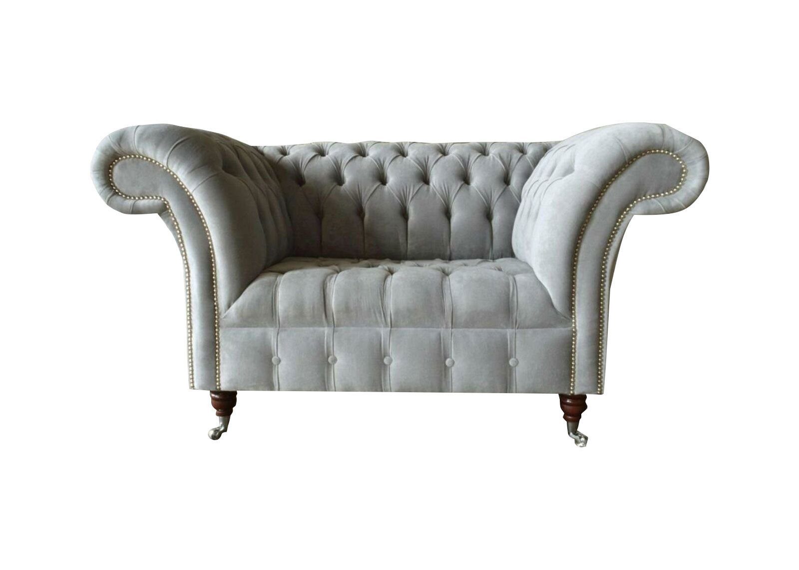 Xlmoebel Chesterfield-Sessel Polsterstuhl in Grau mit eleganter Chesterfield-Optik (1,5 Sitzer), Hergestellt in Europa