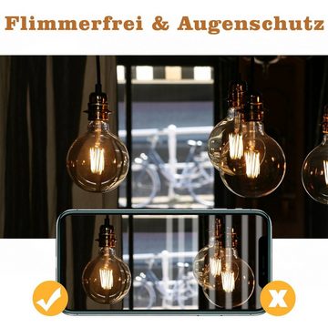 ZMH LED-Leuchtmittel Retro G80 Leuchtmittel edison Schlafzimmer, E27, 2 St., Warmweiß, Vintage Filament Energiesparlampe 2700K