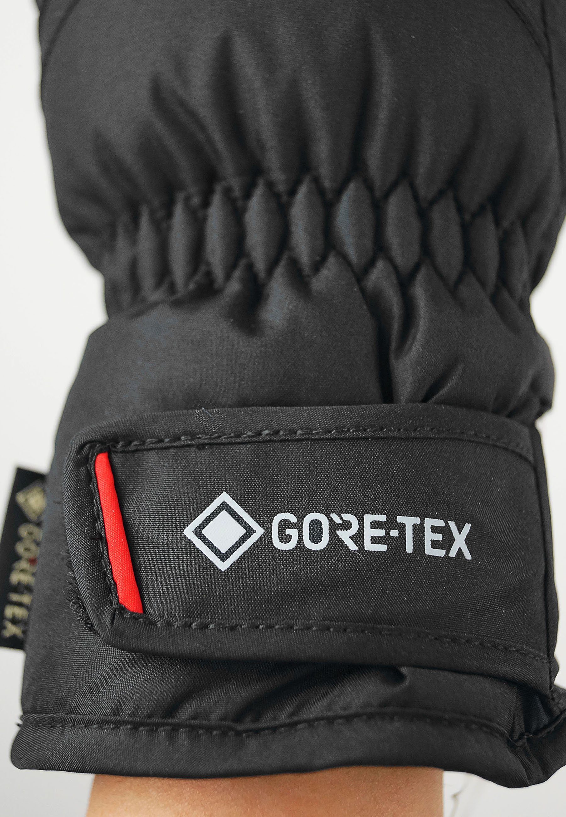 GORE-TEX Funktionsmembran Skihandschuhe Reusch wasserdichter rot-schwarz mit Teddy