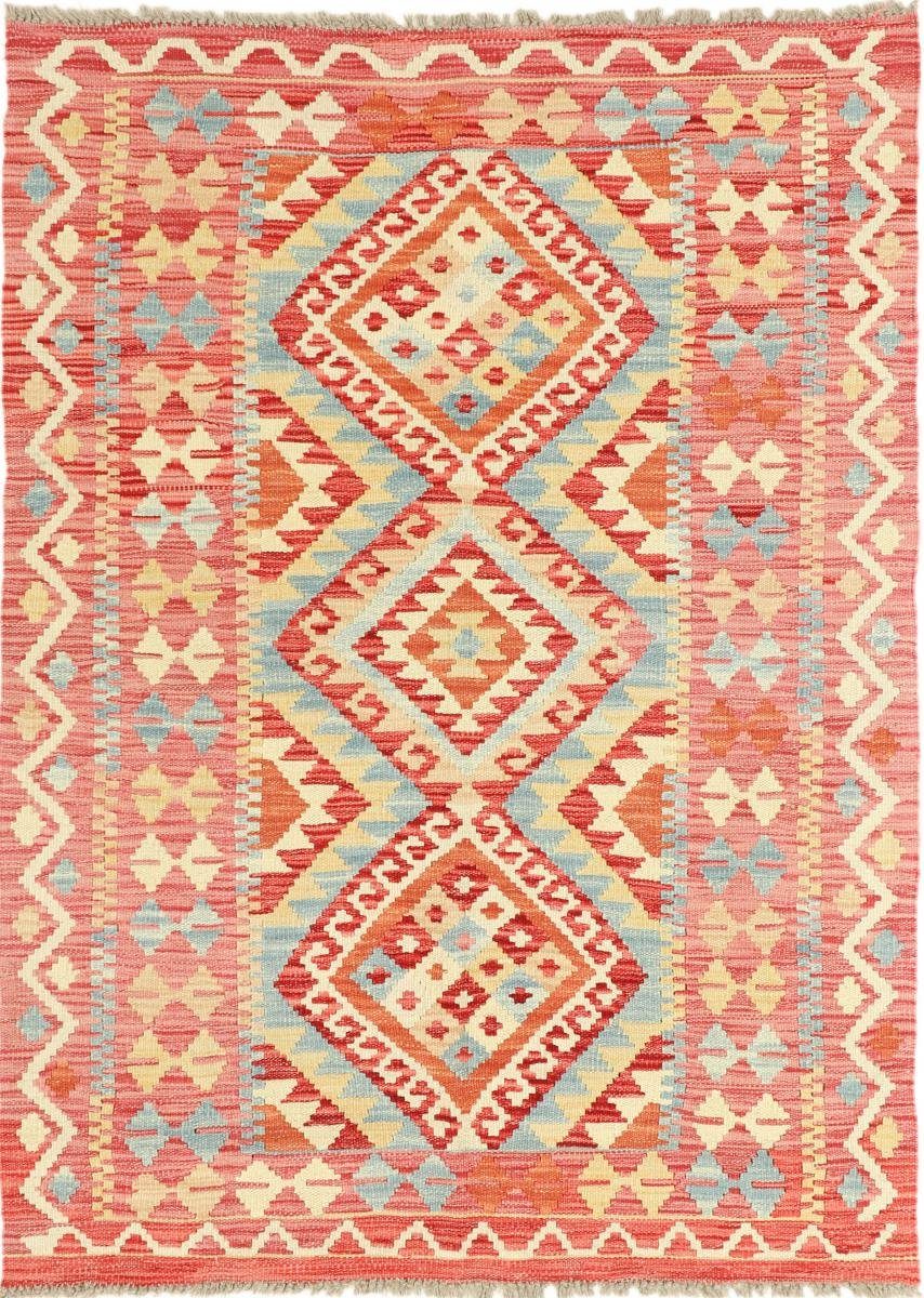 Heritage 104x141 Kelim Afghan mm Handgewebter Höhe: Nain Trading, Orientteppich Moderner Orientteppich, rechteckig, 3